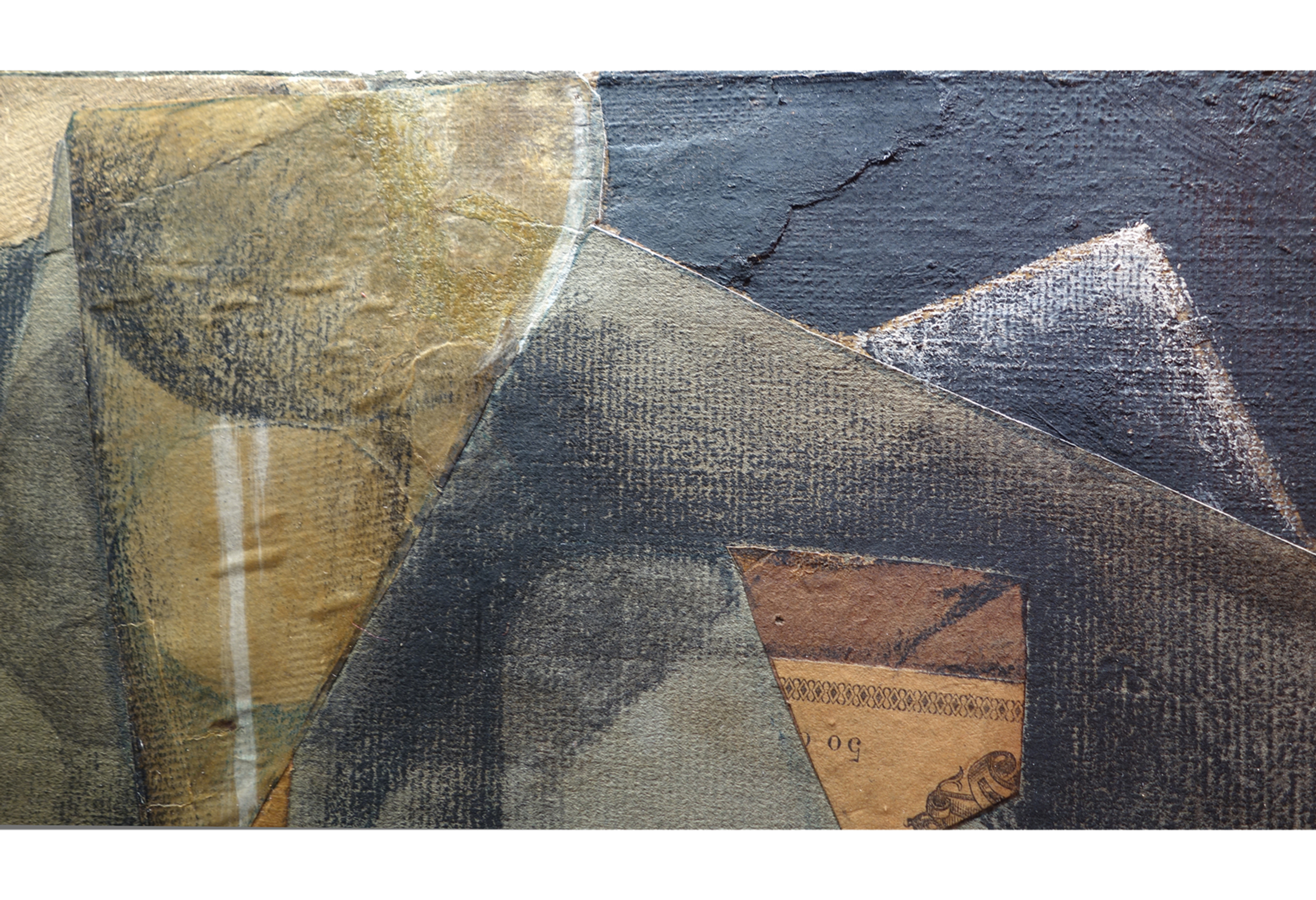 "Book and Glass" enlarged detail from the top center showing the layering of paper