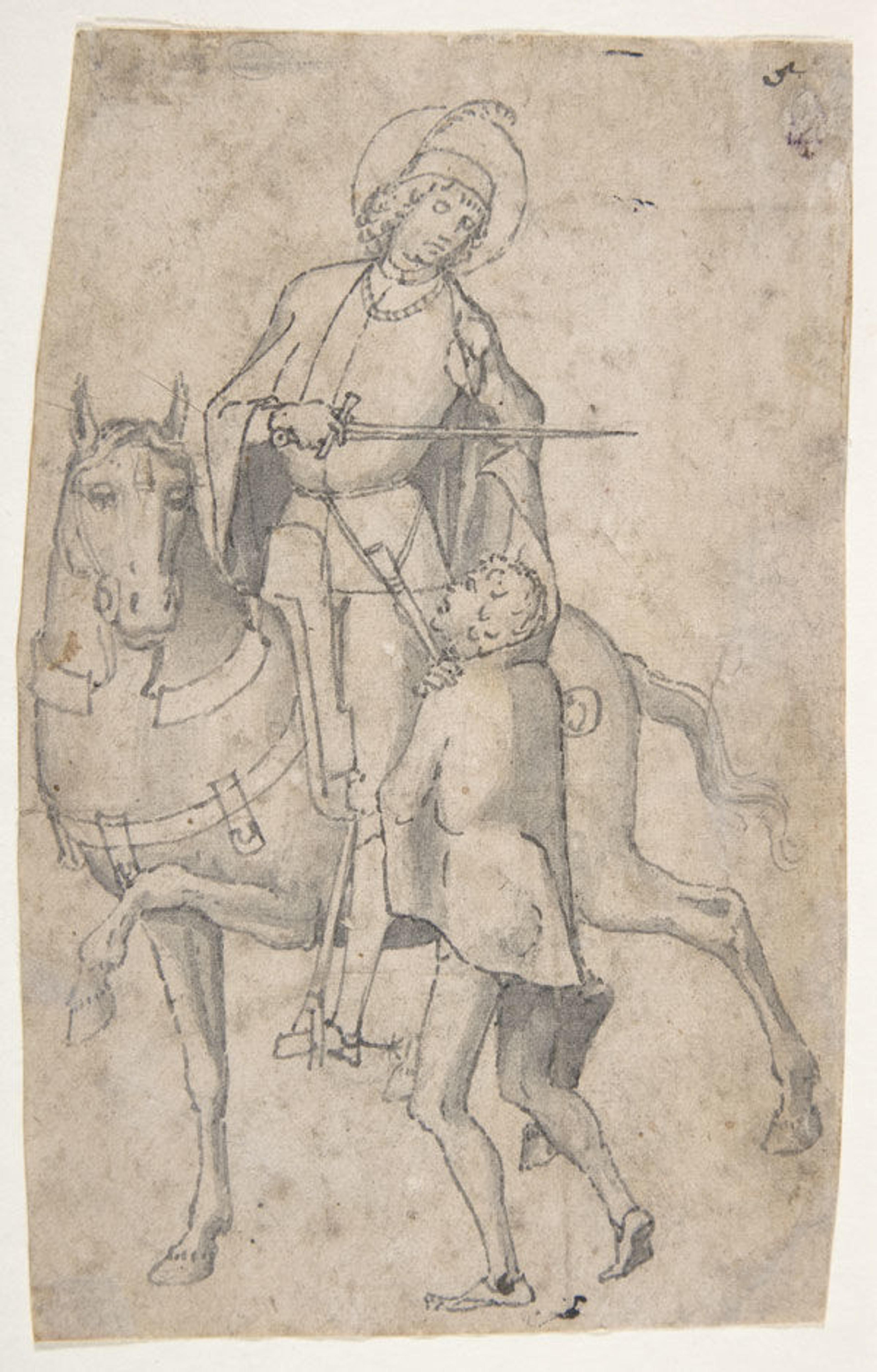 Attributed to Vittore Carpaccio (Italian, 1460/66?–1525/26). Study for Saint Martin and the Beggar, 1493 (2002.93)