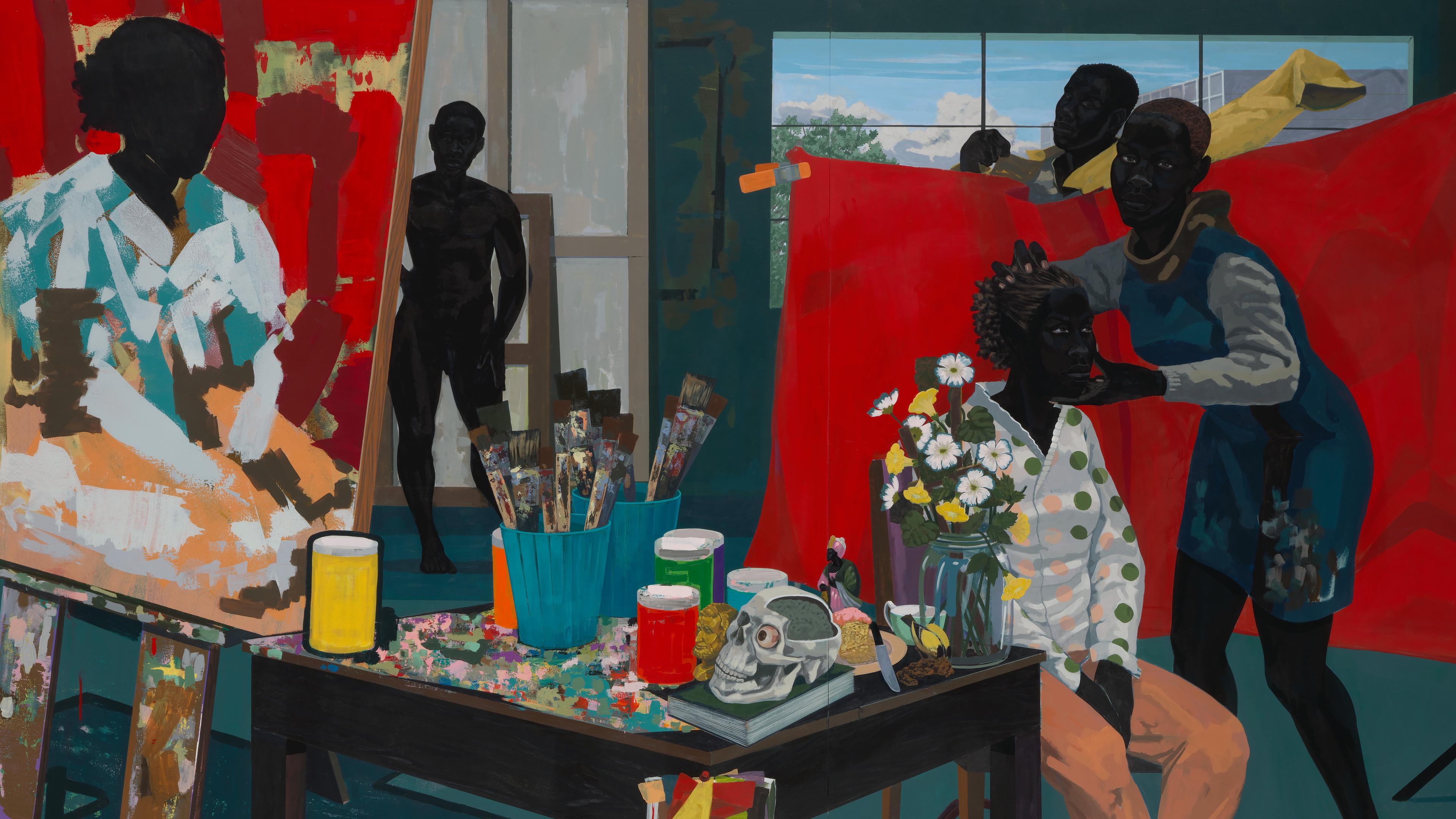 Detail of Kerry James Marshall's "Untitled (Studio)"