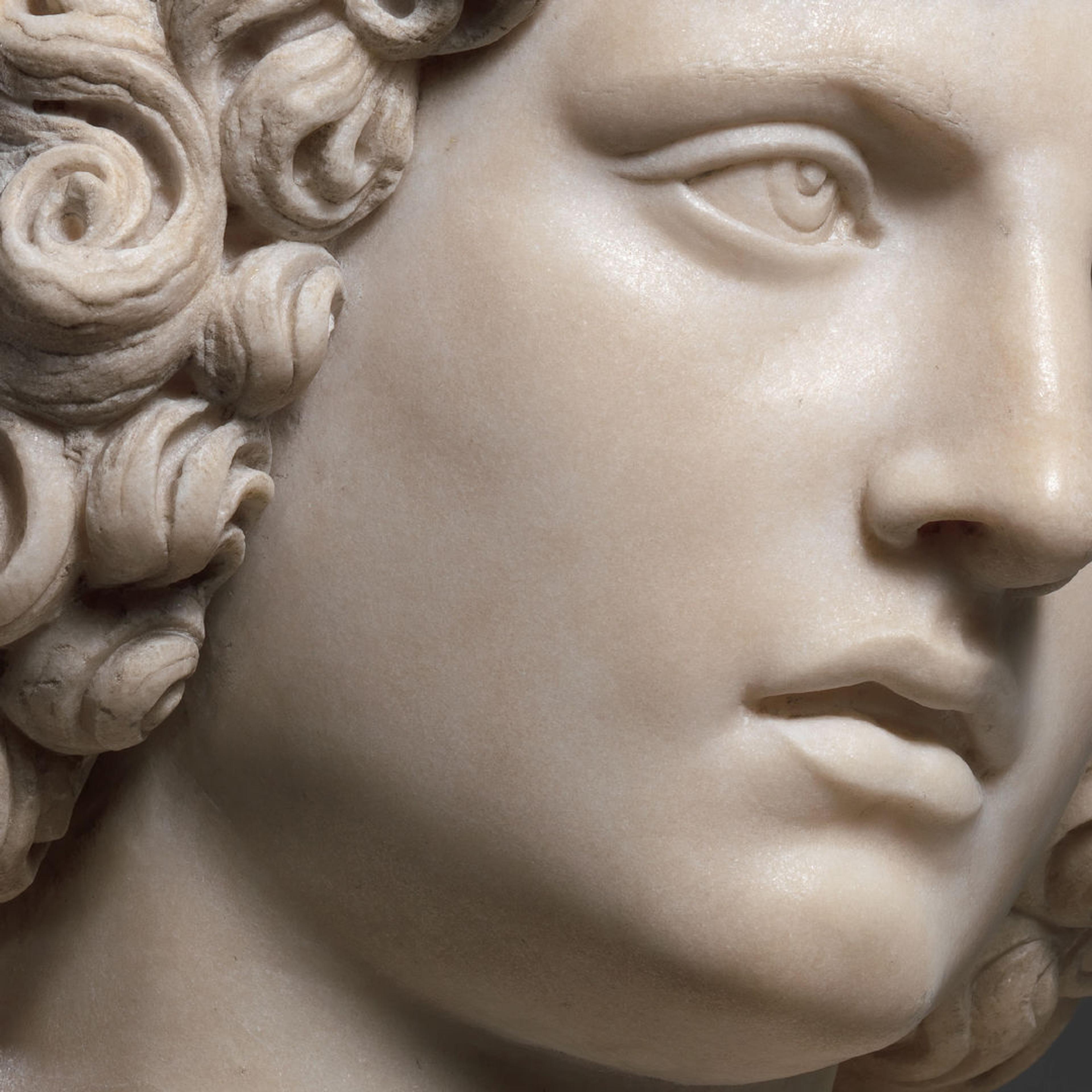 Detail of Adam's face.