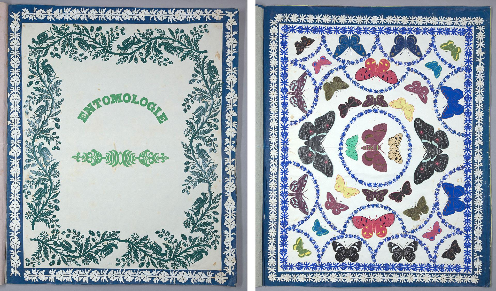 Title page and spread with butterflies
