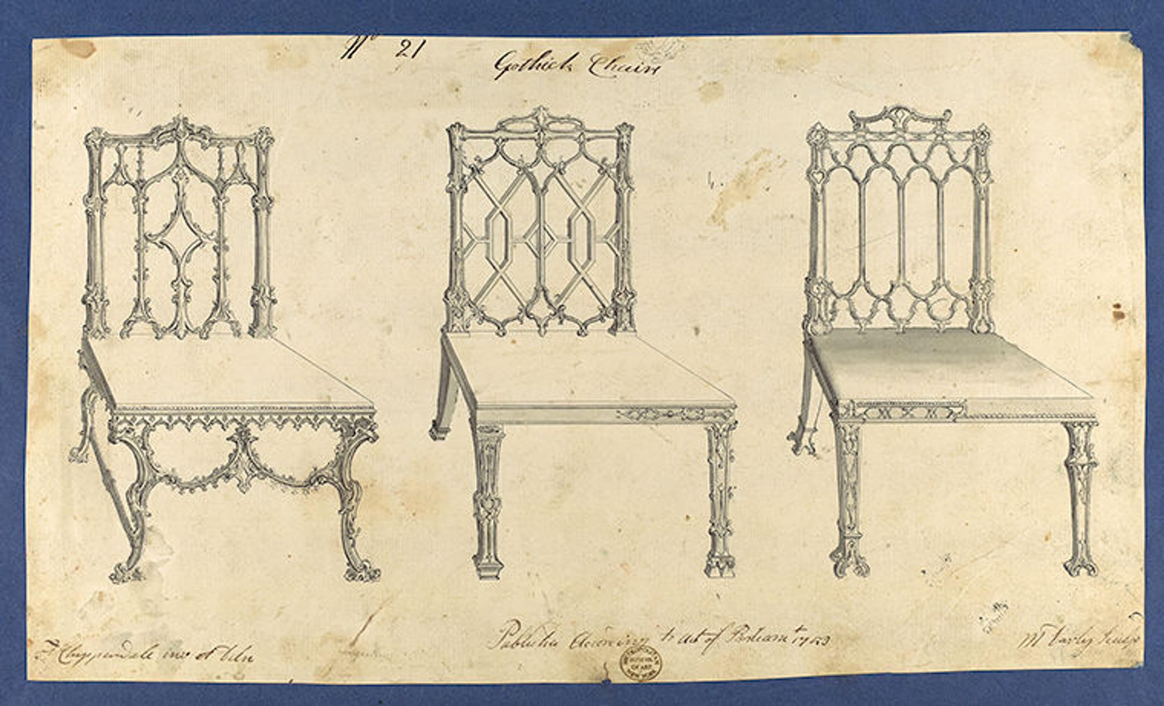 Thomas Chippendale's design for Gothic chairs