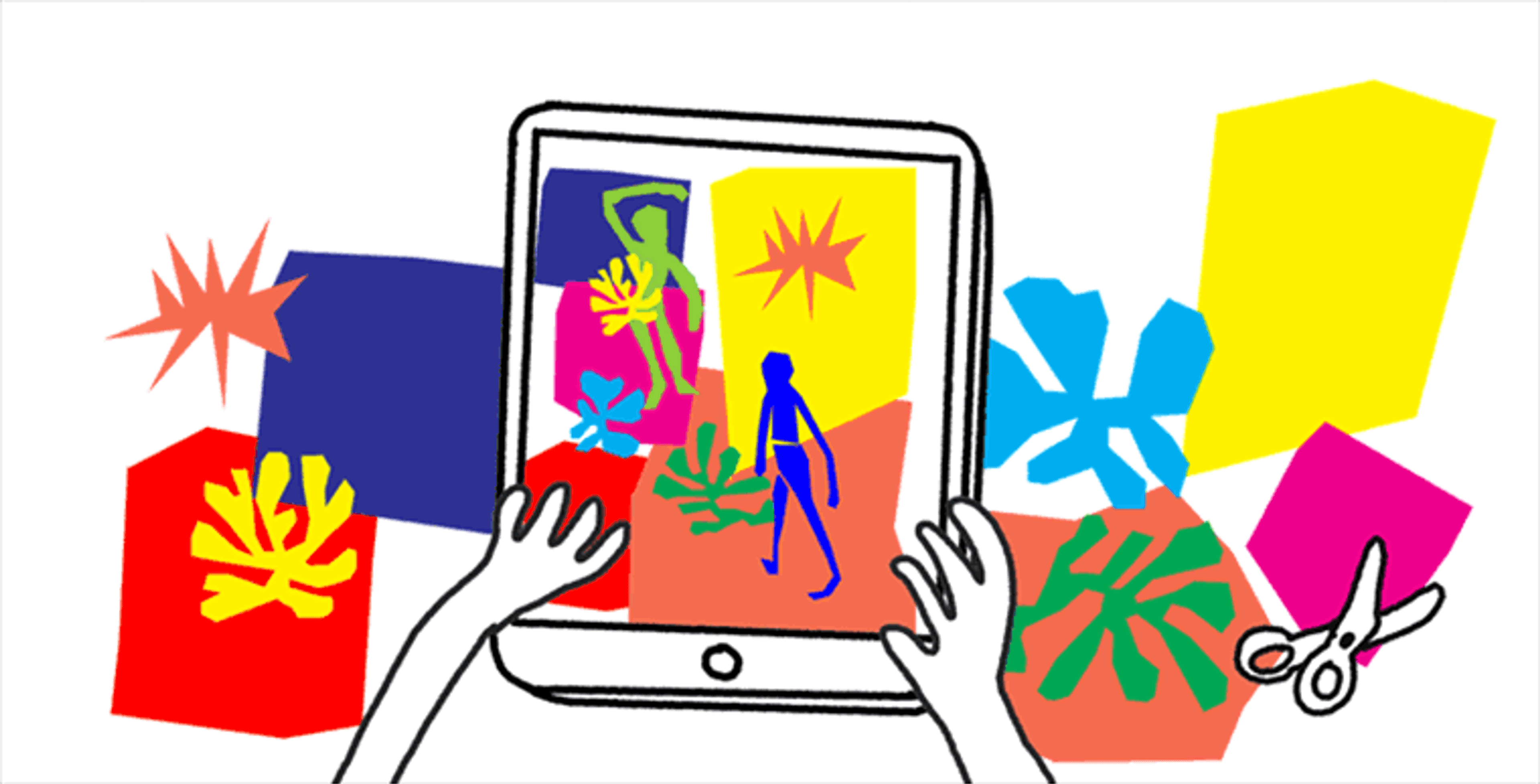 Stop motion animation of dancing colorful figures.