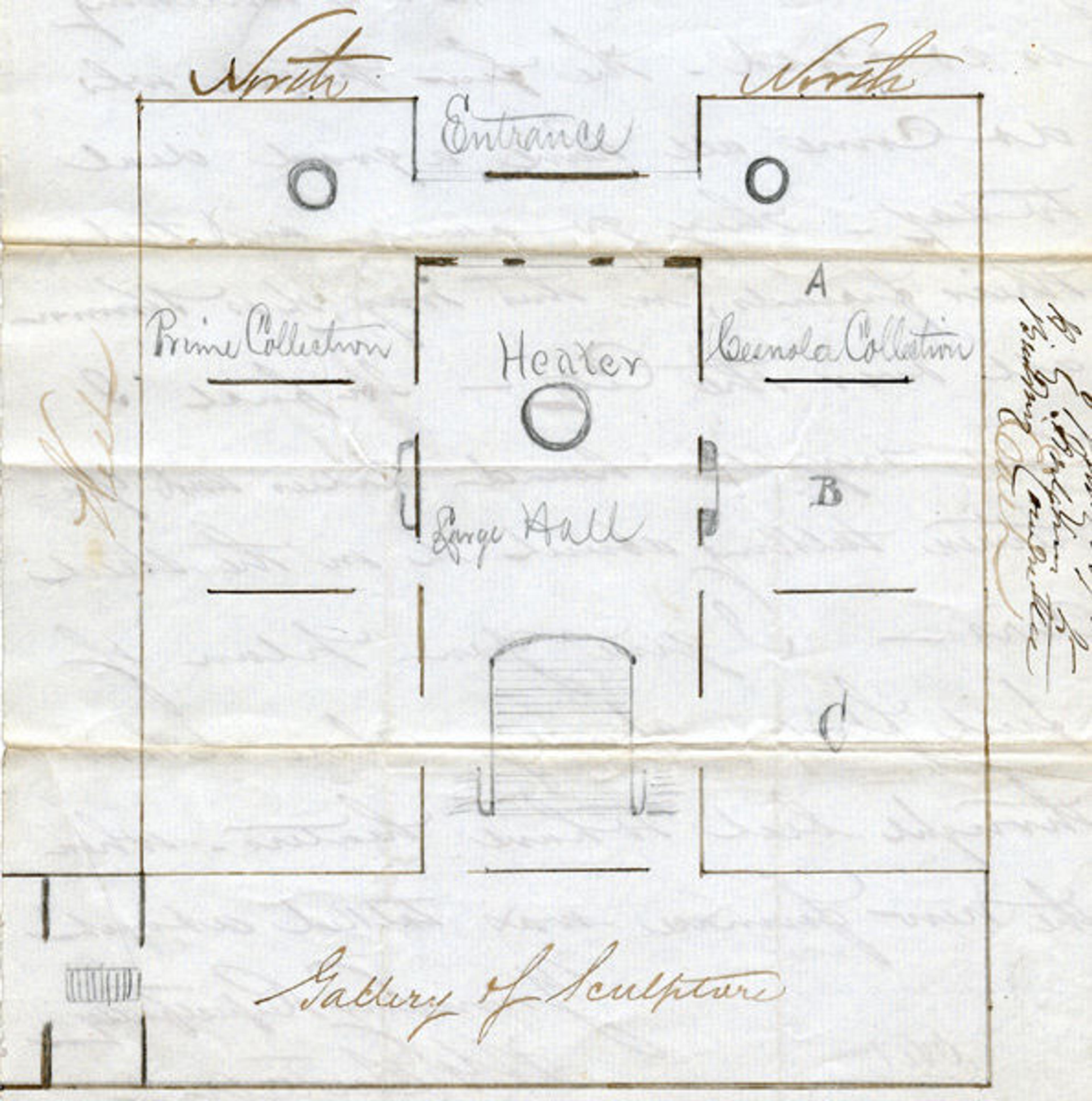 Plan of the first floor of the Douglas Mansion