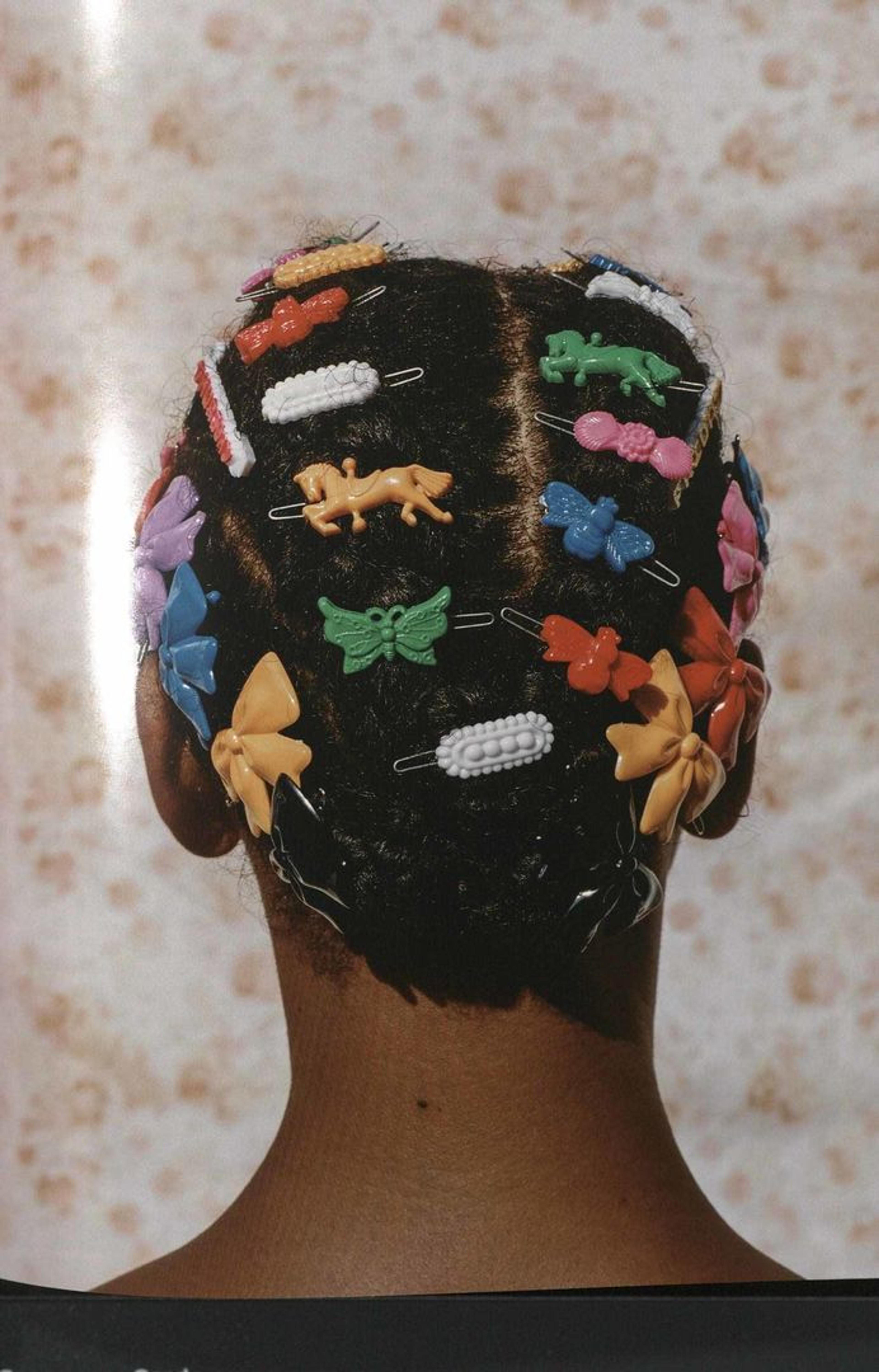 Hair clips in hair