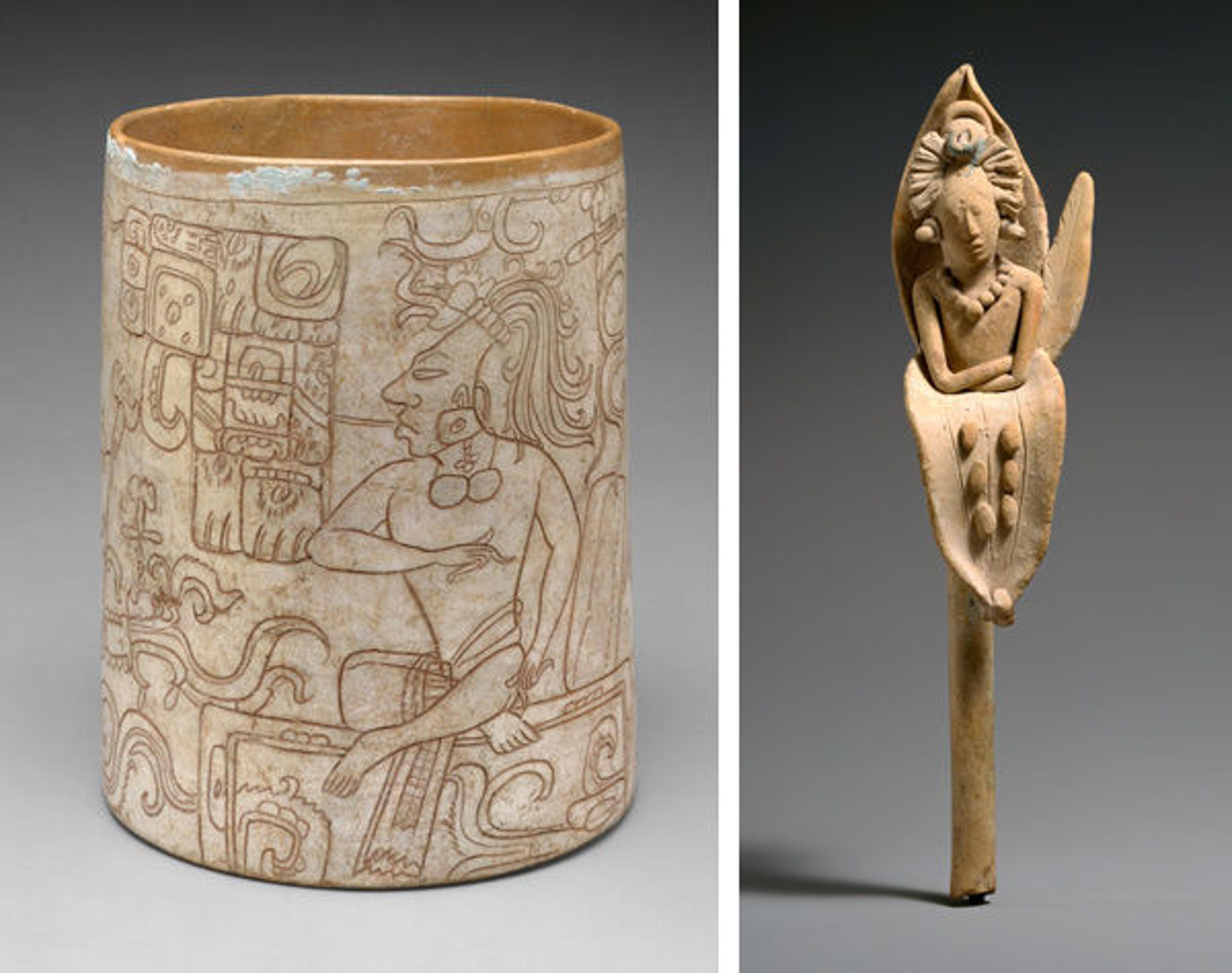 Vessel with seated lord; Young Corn God