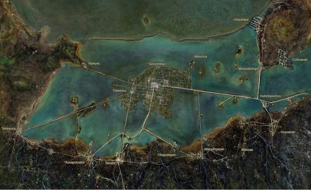 Aerial view of Tenochtitlan