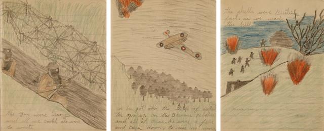 Three pages from Pippin's notebook.