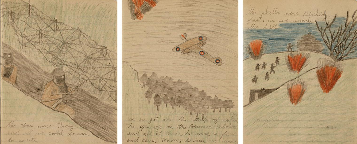 Three pages from Pippin's notebook.