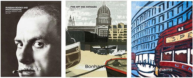 Covers of auction catalogs