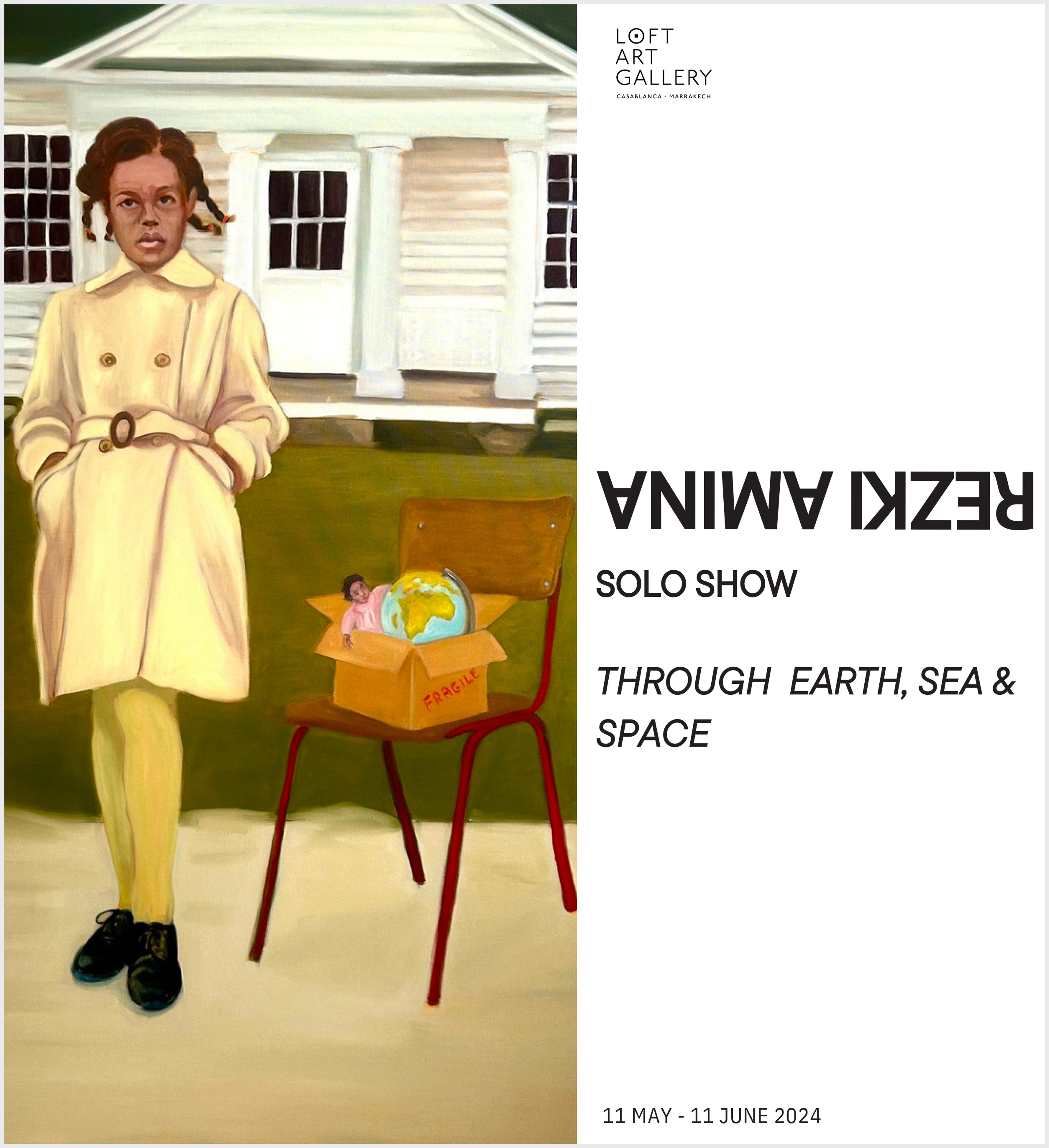 Cover of Amina Rezki's catalogue "Through Earth, Sea & Space"