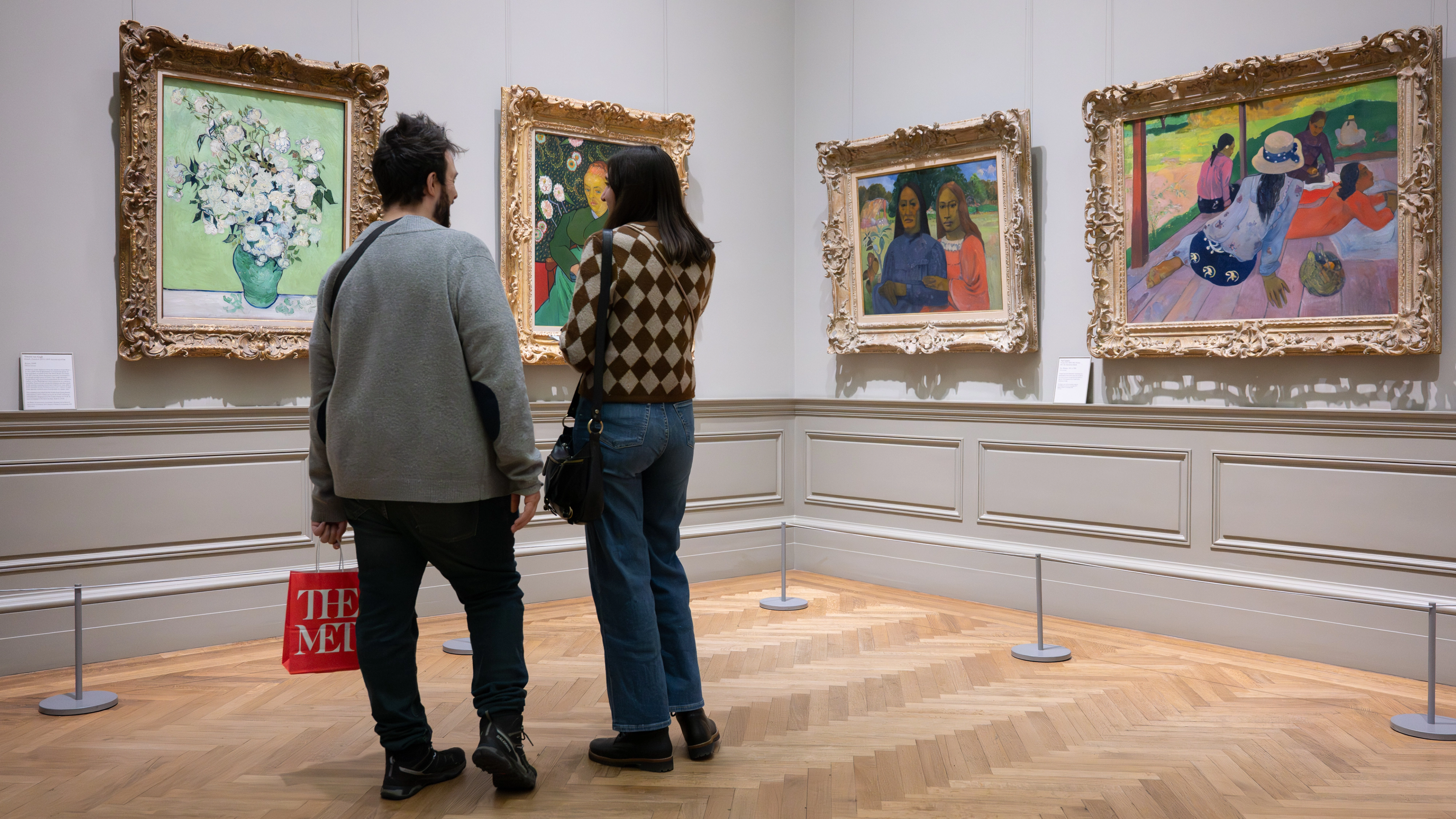 A couple in the European Paintings galleries. 
