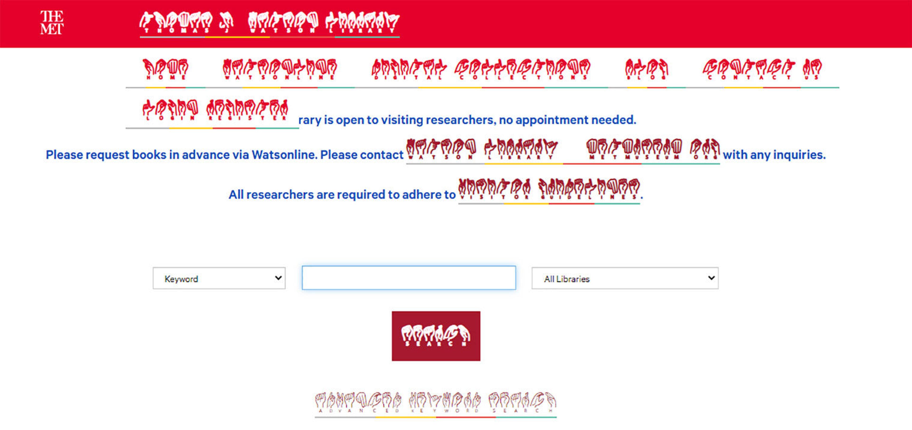 Watsonline homepage with translated text