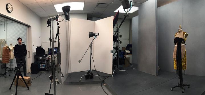 Panoramic photo of the photo shoot in progress