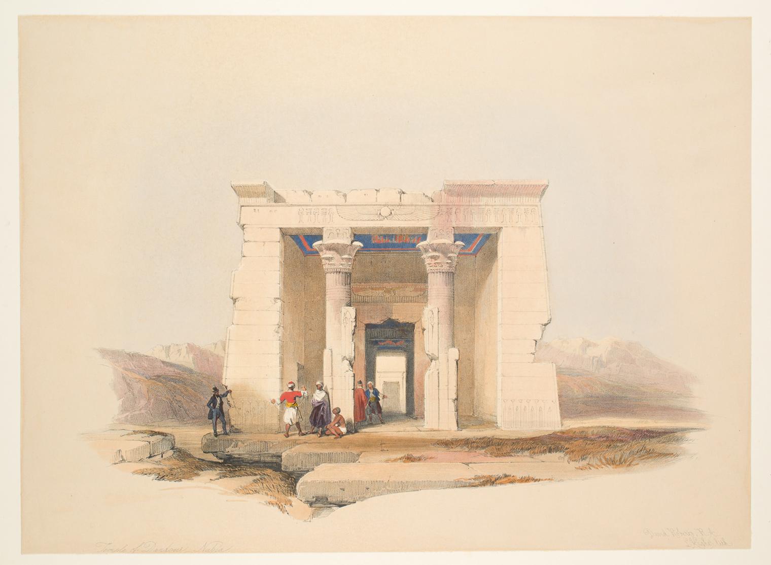 A drawing of the Temple of Dendur, Nubia, by David Roberts