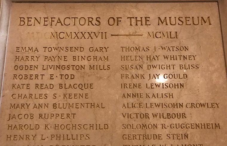 List of benefactors of the museum