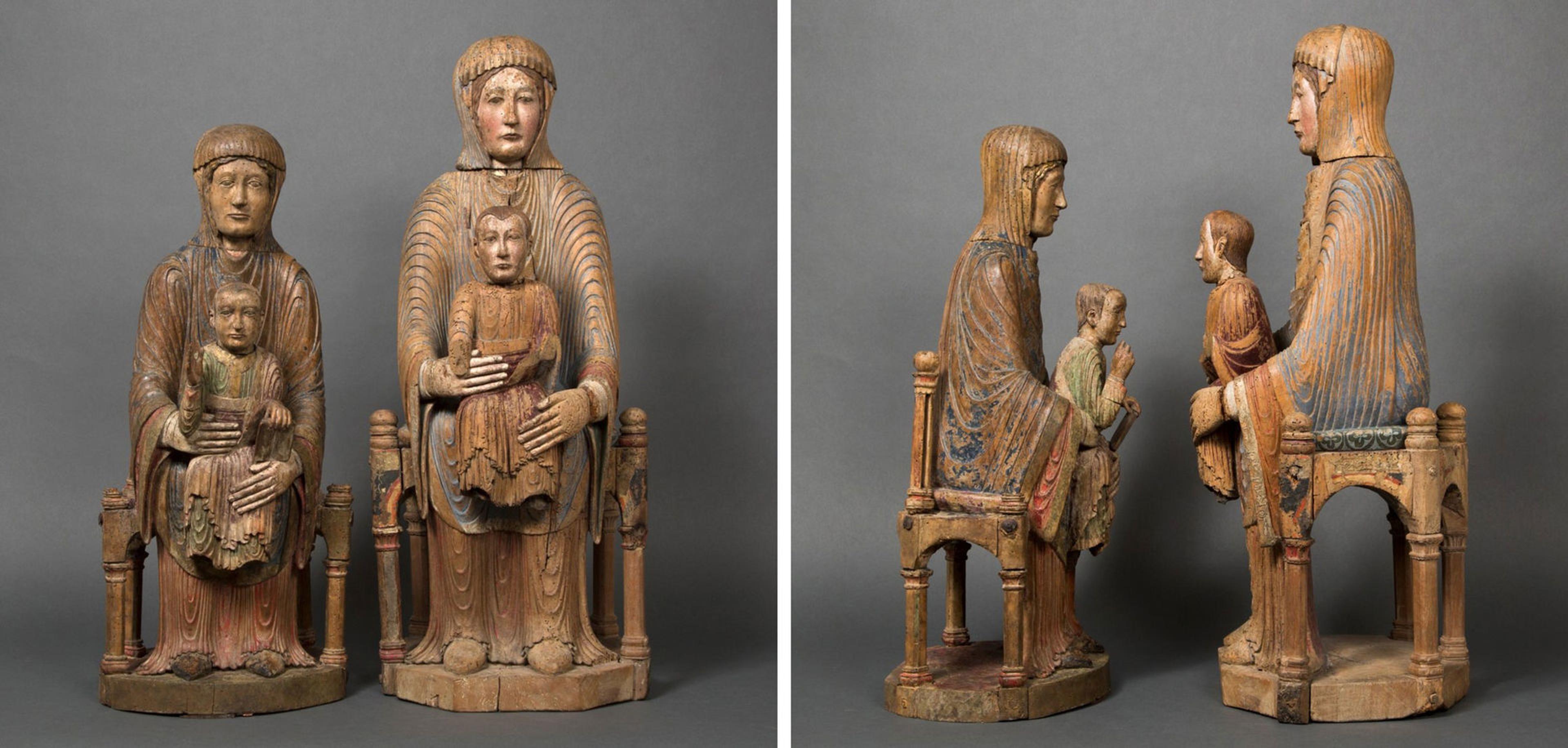 Two twelfth-century sculptures of the Virgin and Child enthroned