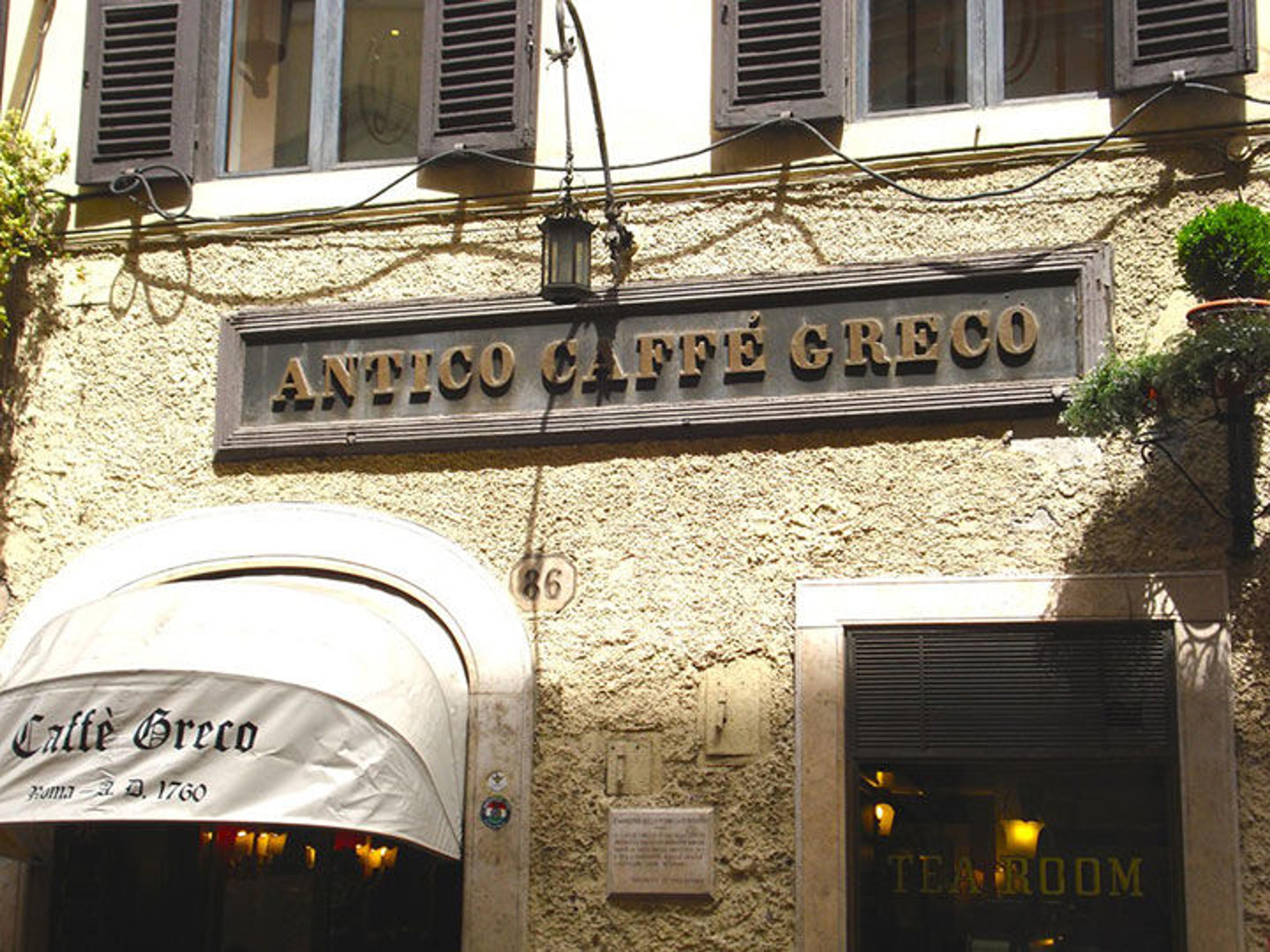Exterior of the Caffe Greco in modern day