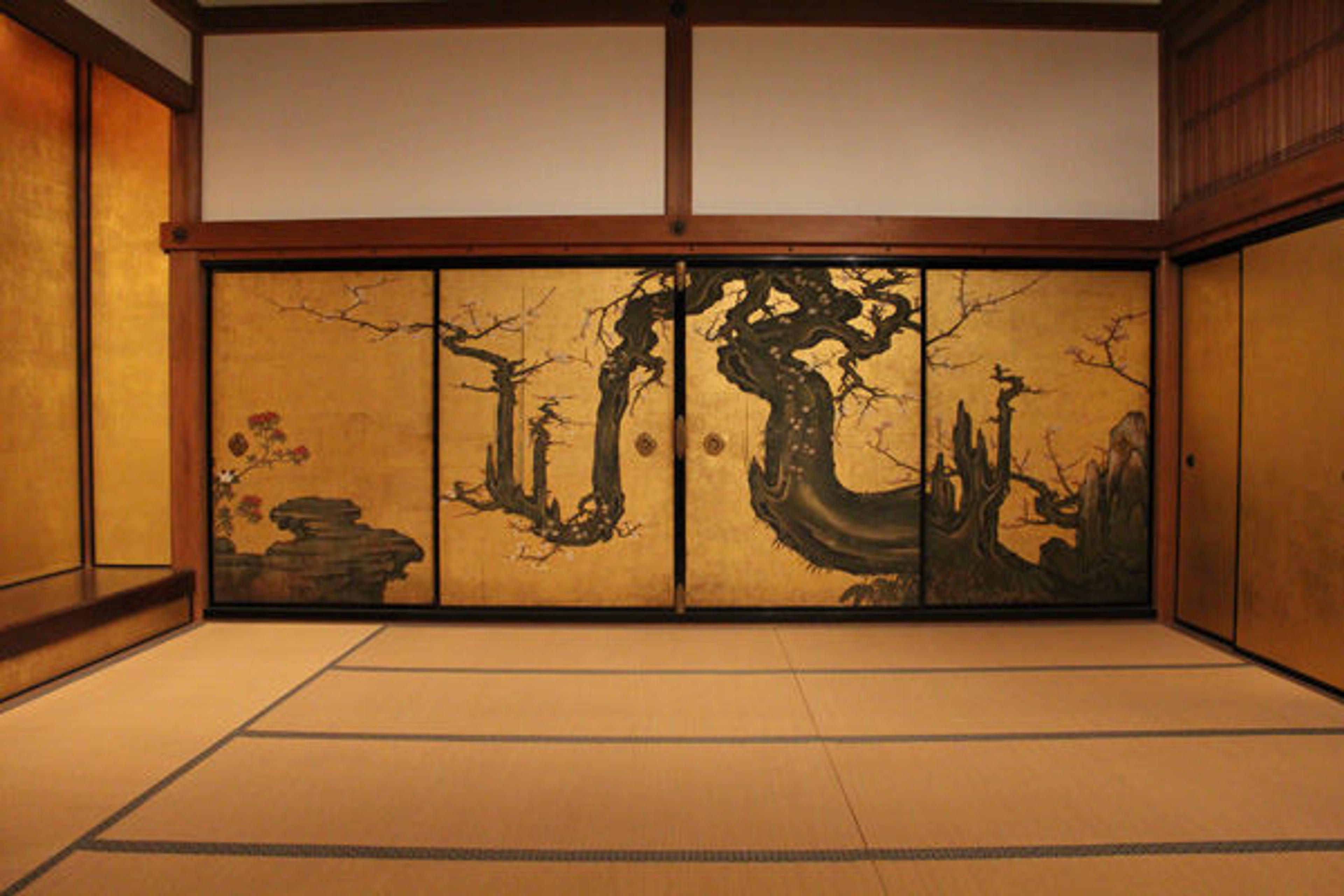 The Old Plum on display in the Shoin Room for Discovering Japanese Art: American Collectors and the Met