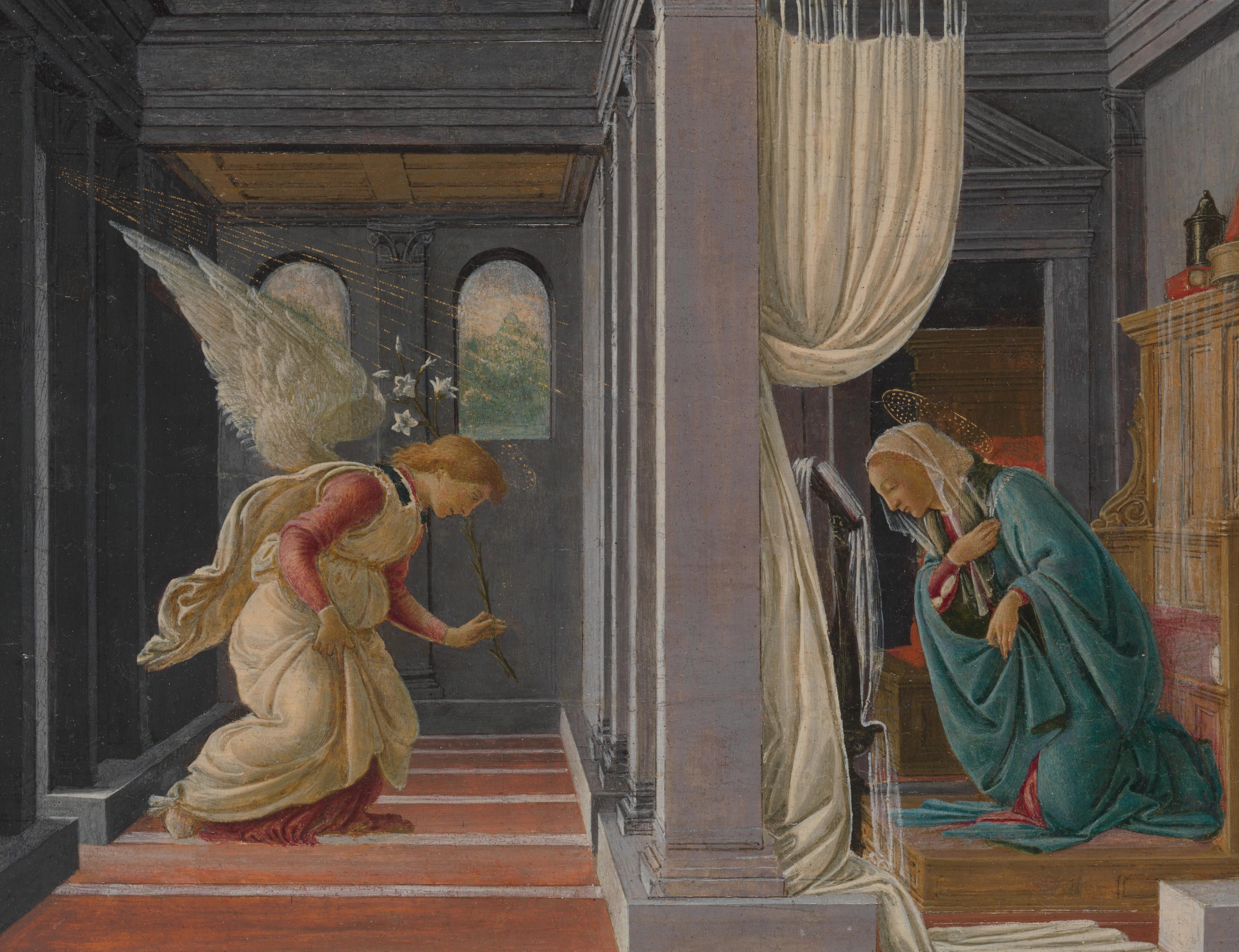 Painting of the Annunciation by Botticelli.