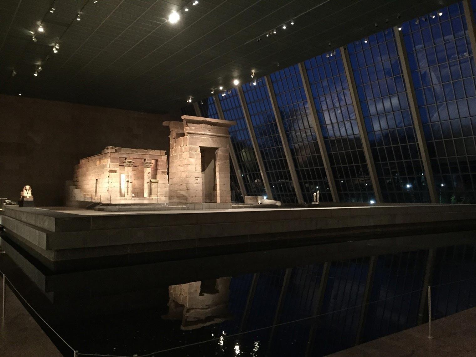 The Temple of Dendur at night