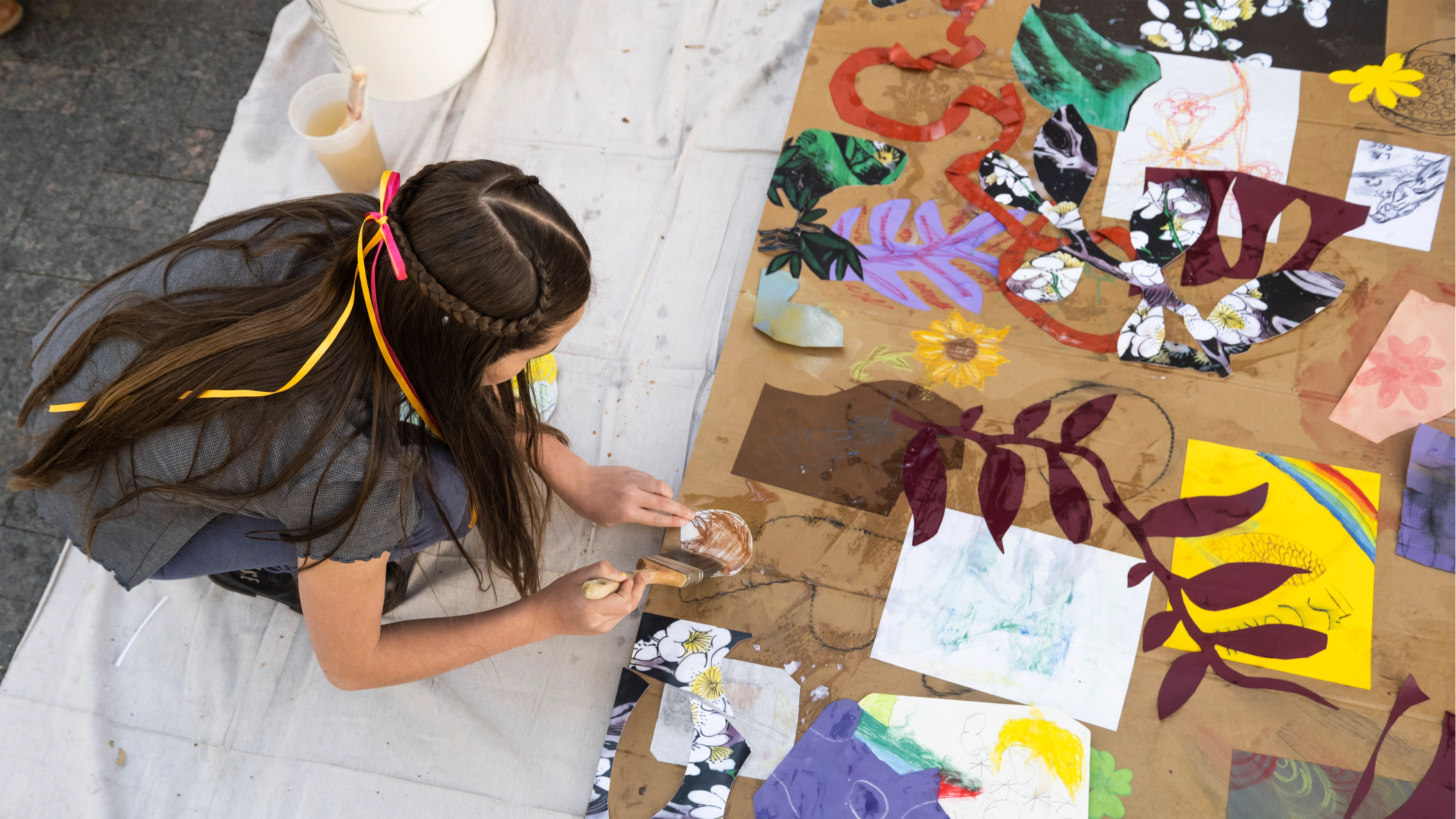 A child making art.