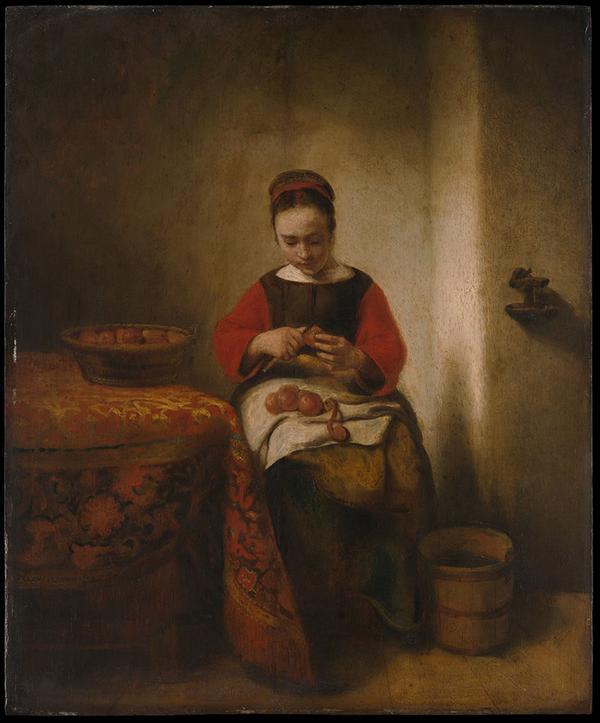 Cover Image for 5257. Nicolaes Maes, Young Woman Peeling Apples
