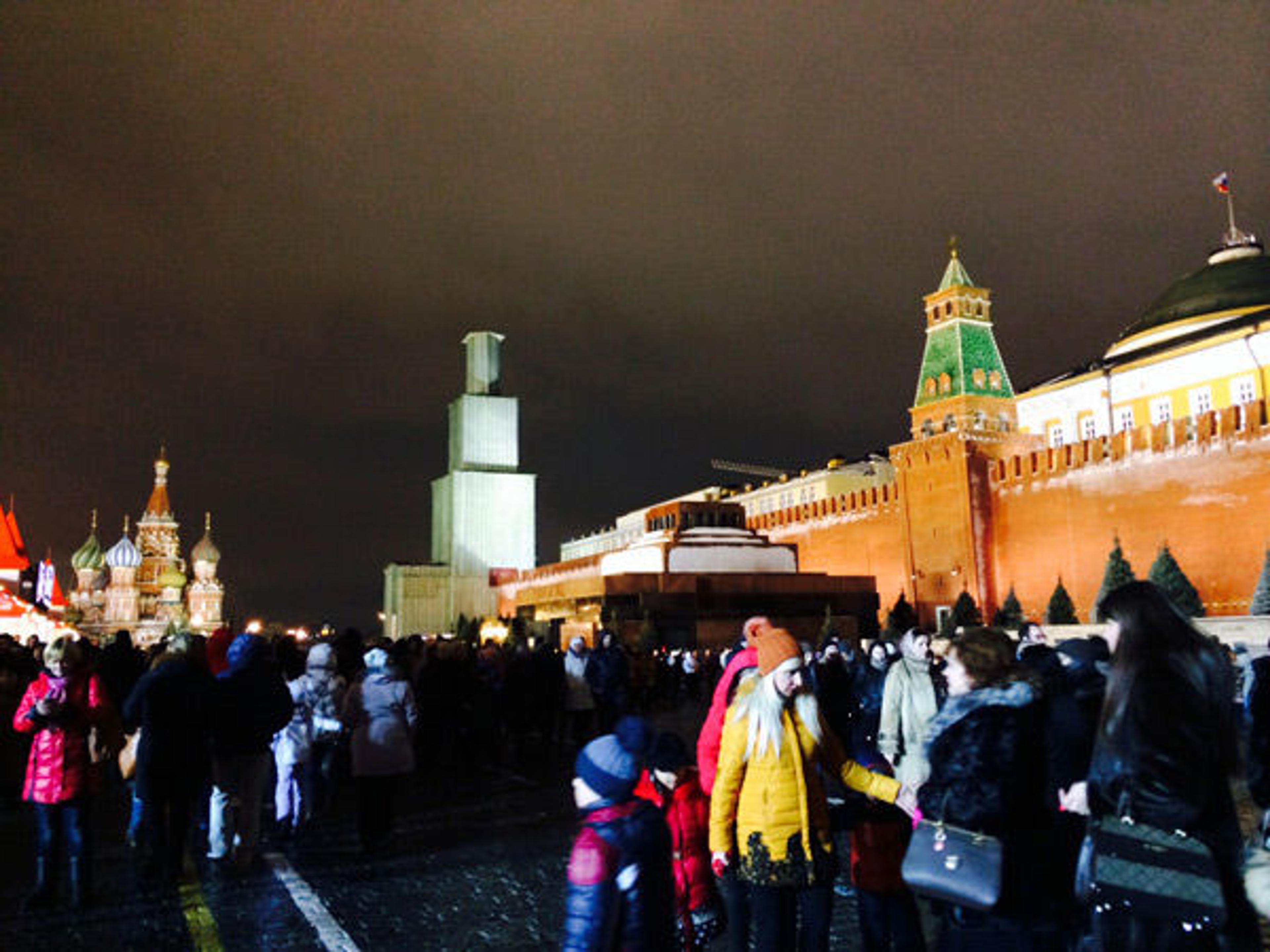 The crowds in Moscow's Red Square.