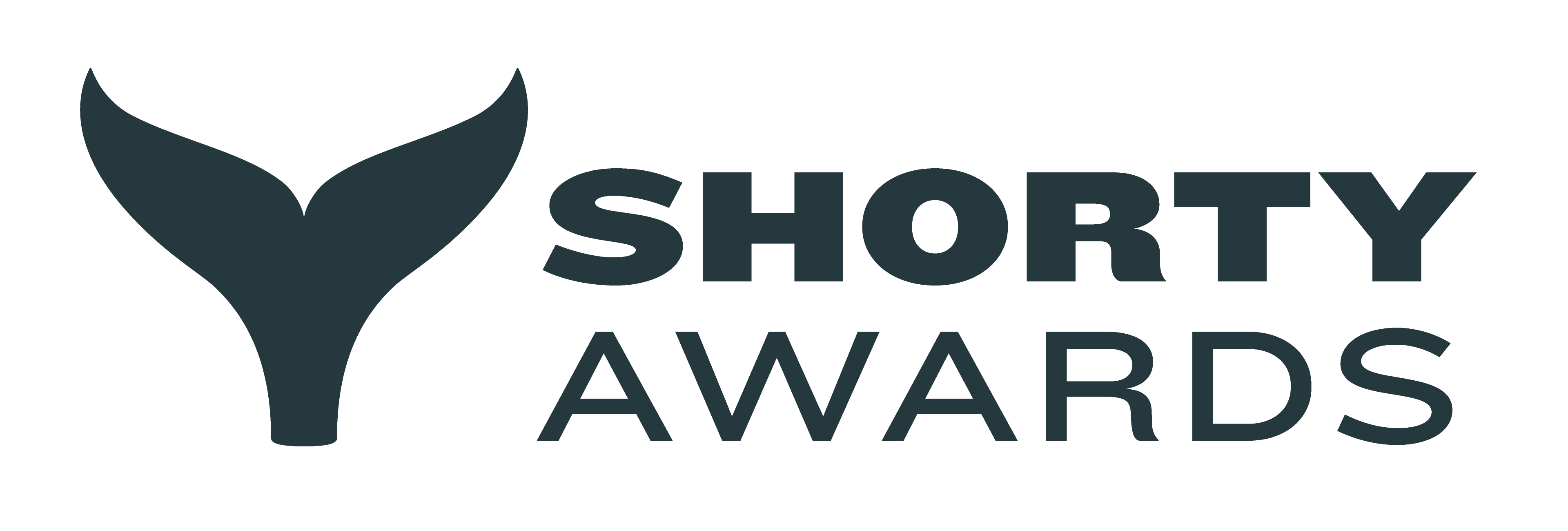 Logo featuring whale tale and the text "SHORTY AWARDS"
