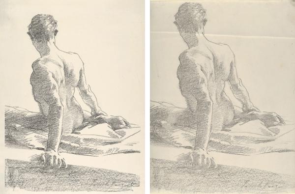 Study of a Young Man, Seen from the Back; Study of a Young Man, Seen from the Back