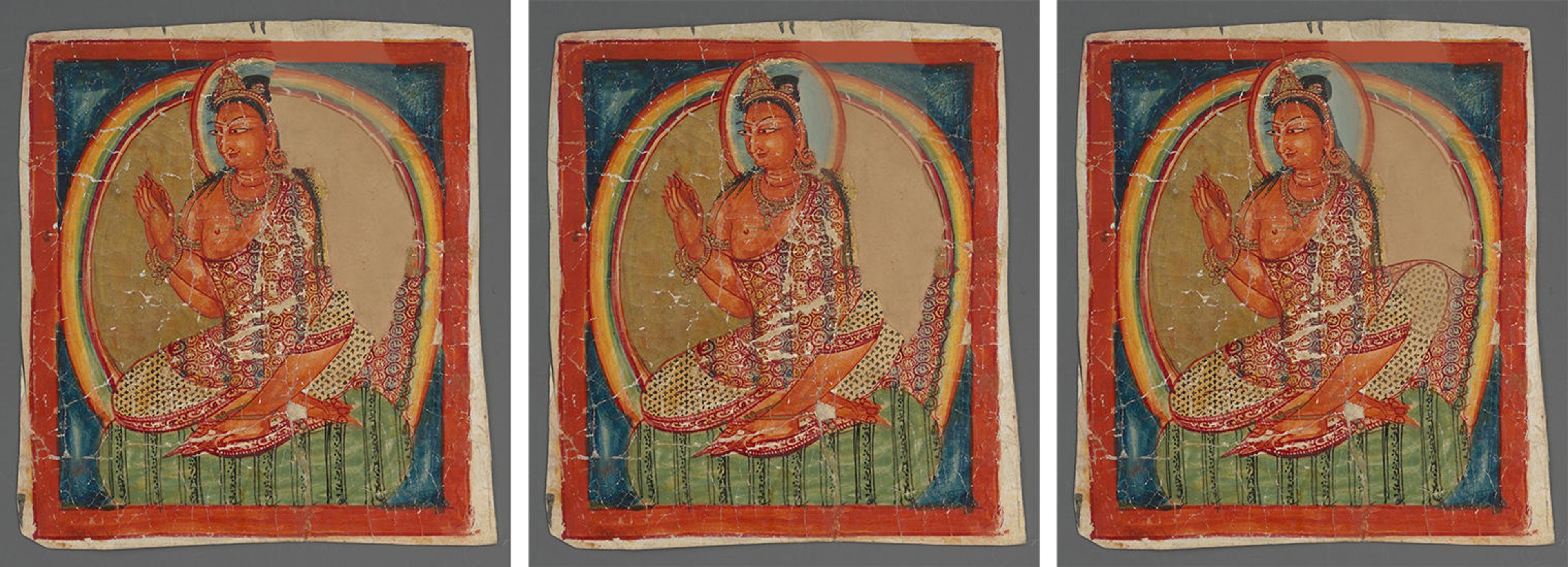 Triptych showing digital construction options for the fragment