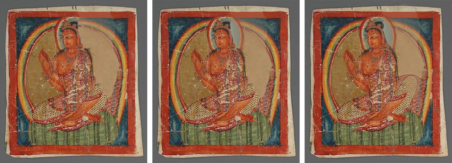 Triptych showing digital construction options for the fragment