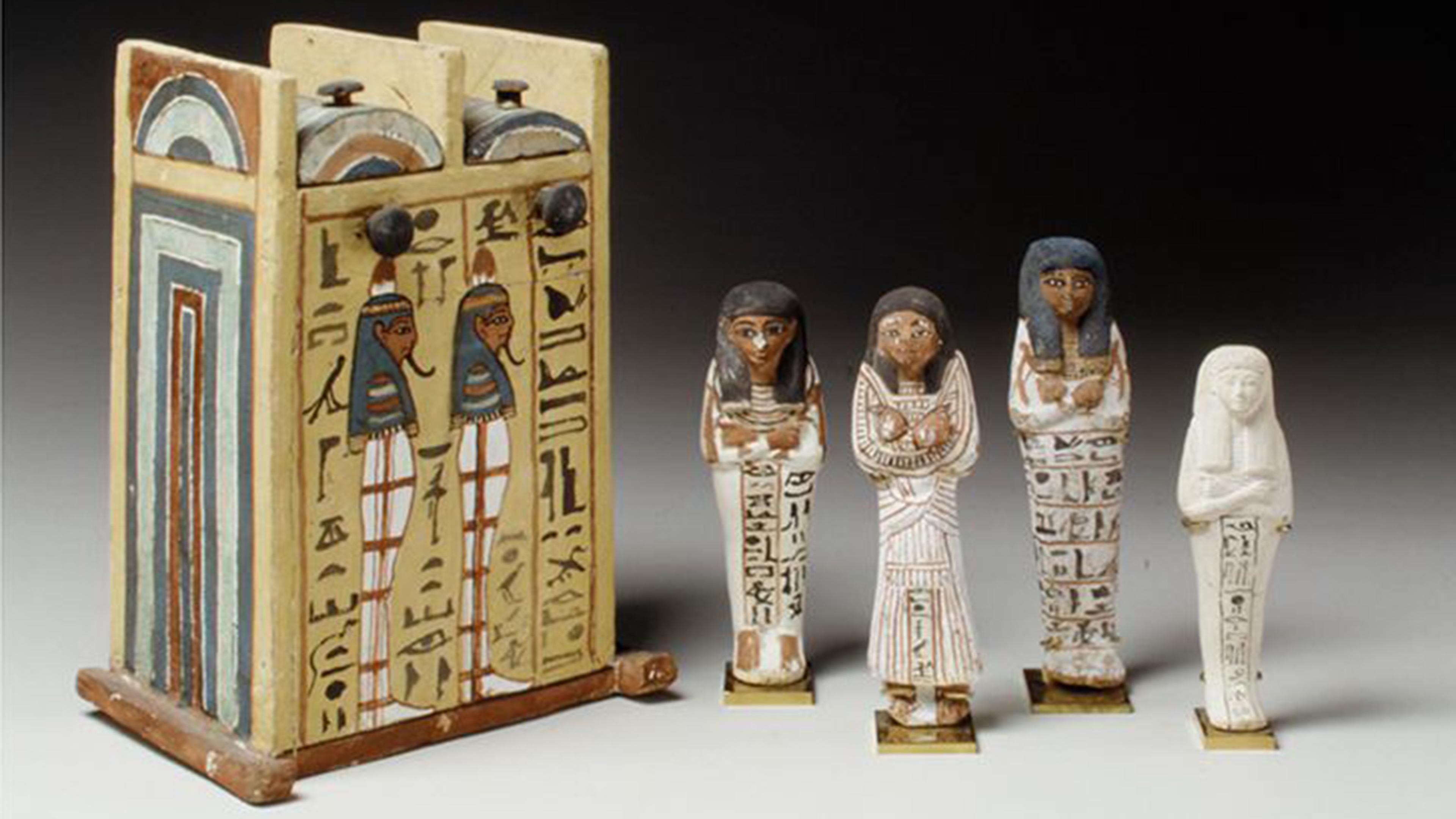 Shabti box and shabtis from the tomb of Sennedjem
