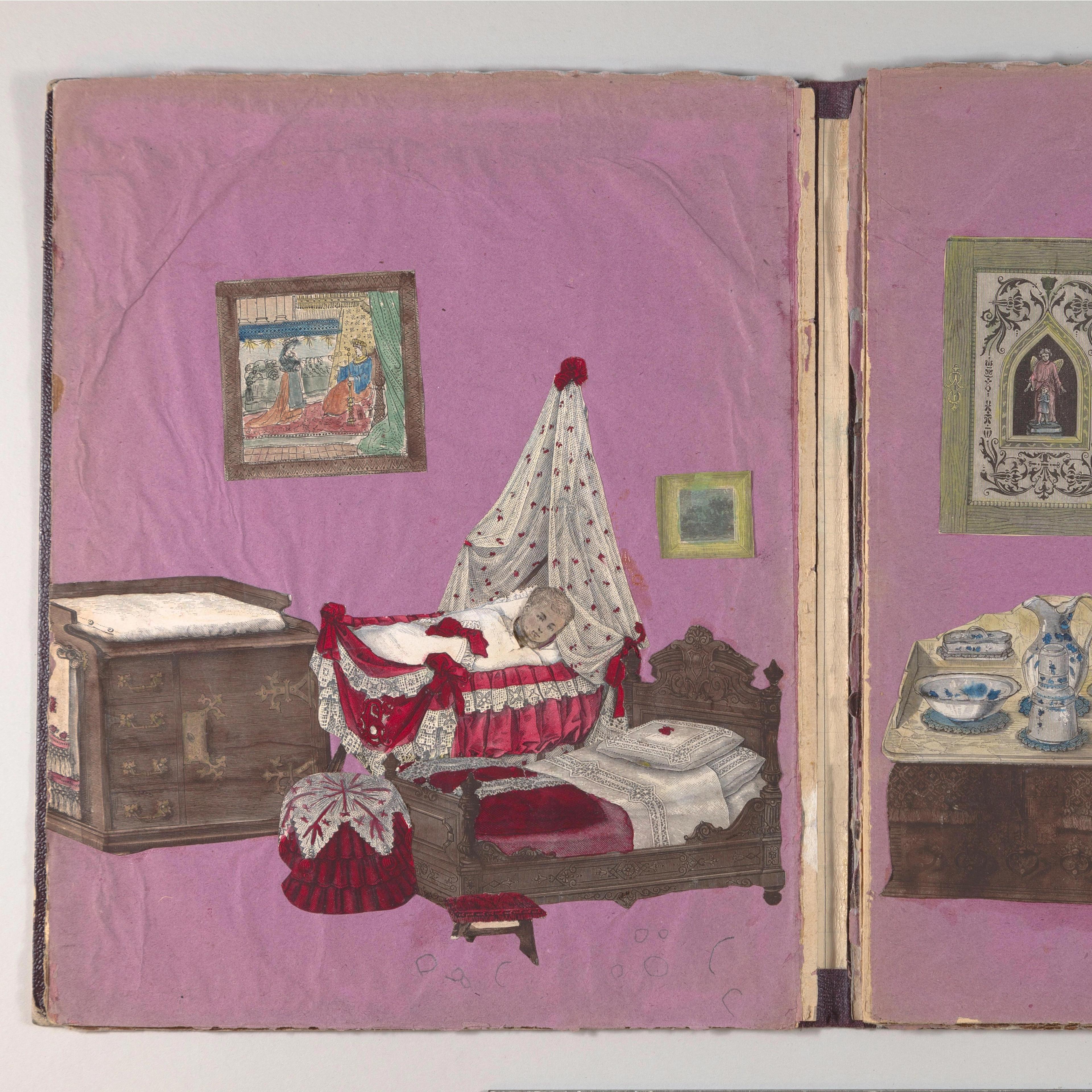 Magenta room with cradle