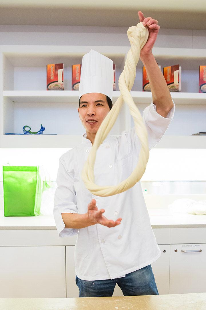 A hand-pulled noodle demonstration during the 2015 Lunar New Year Festival