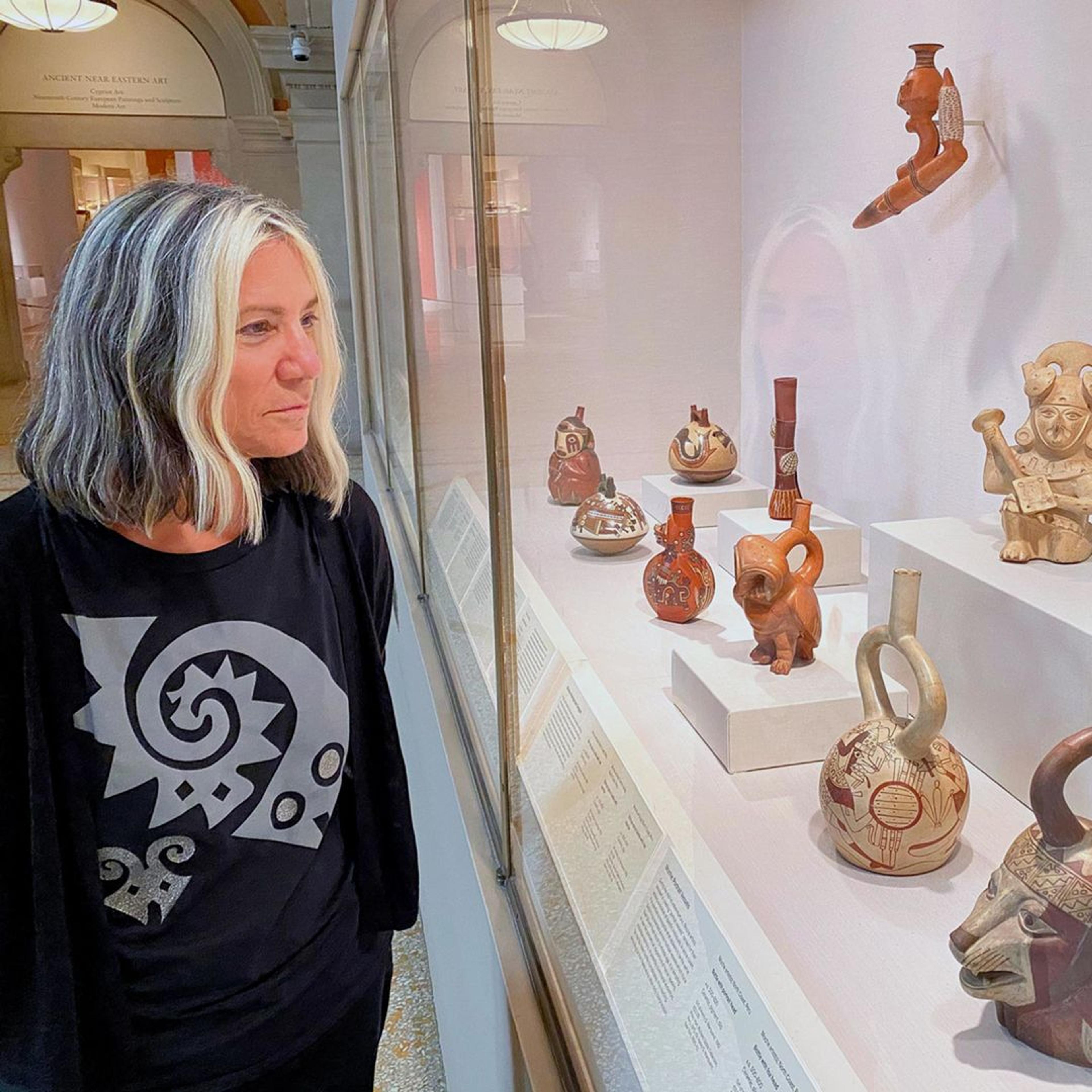 Ana de Orbegoso visiting Containing the Divine: Peru. Photo by Mandy Kritzeck