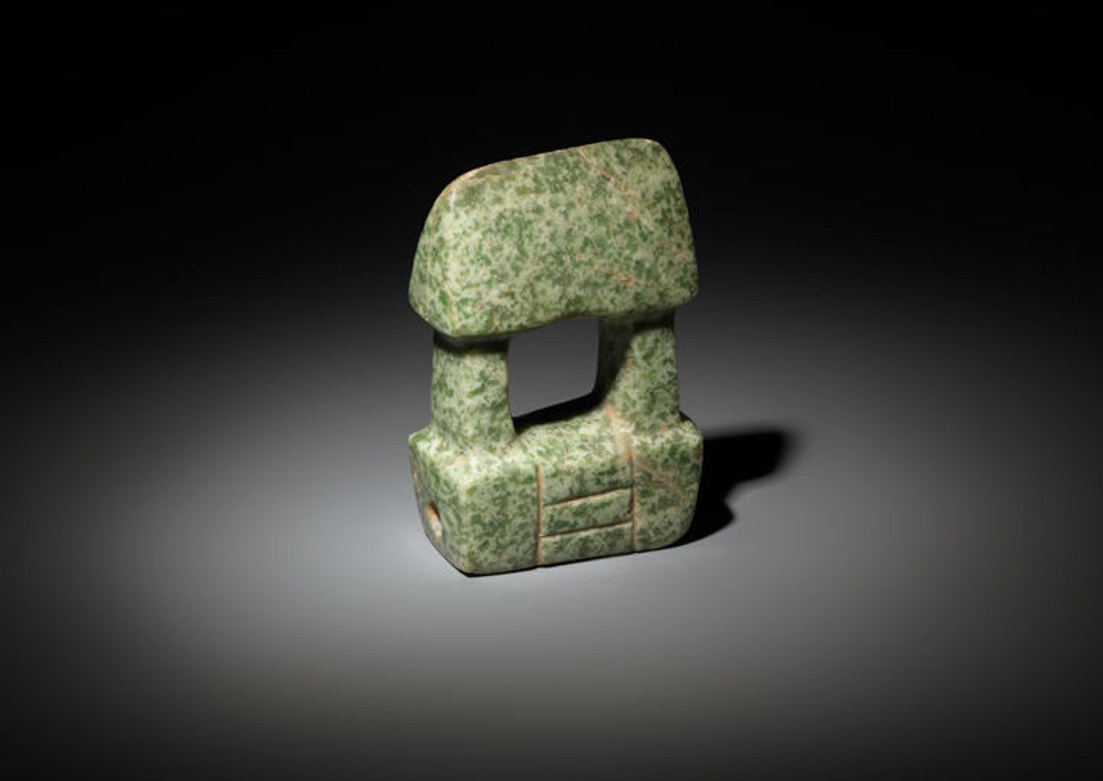 Miniature model of a temple made from greenstone
