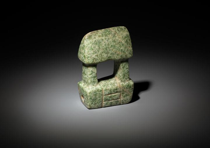 Miniature model of a temple made from greenstone