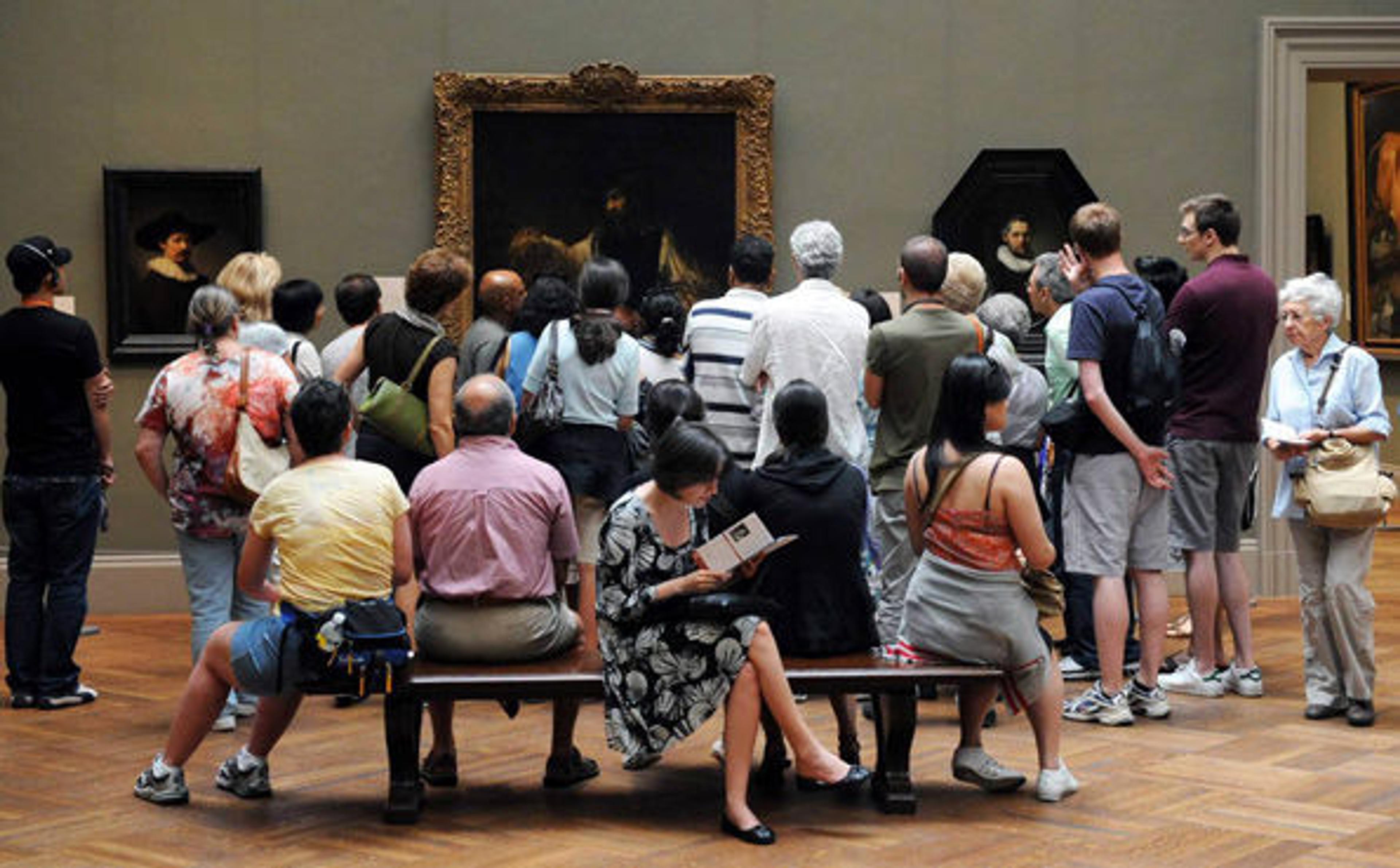 Visitors in the galleries