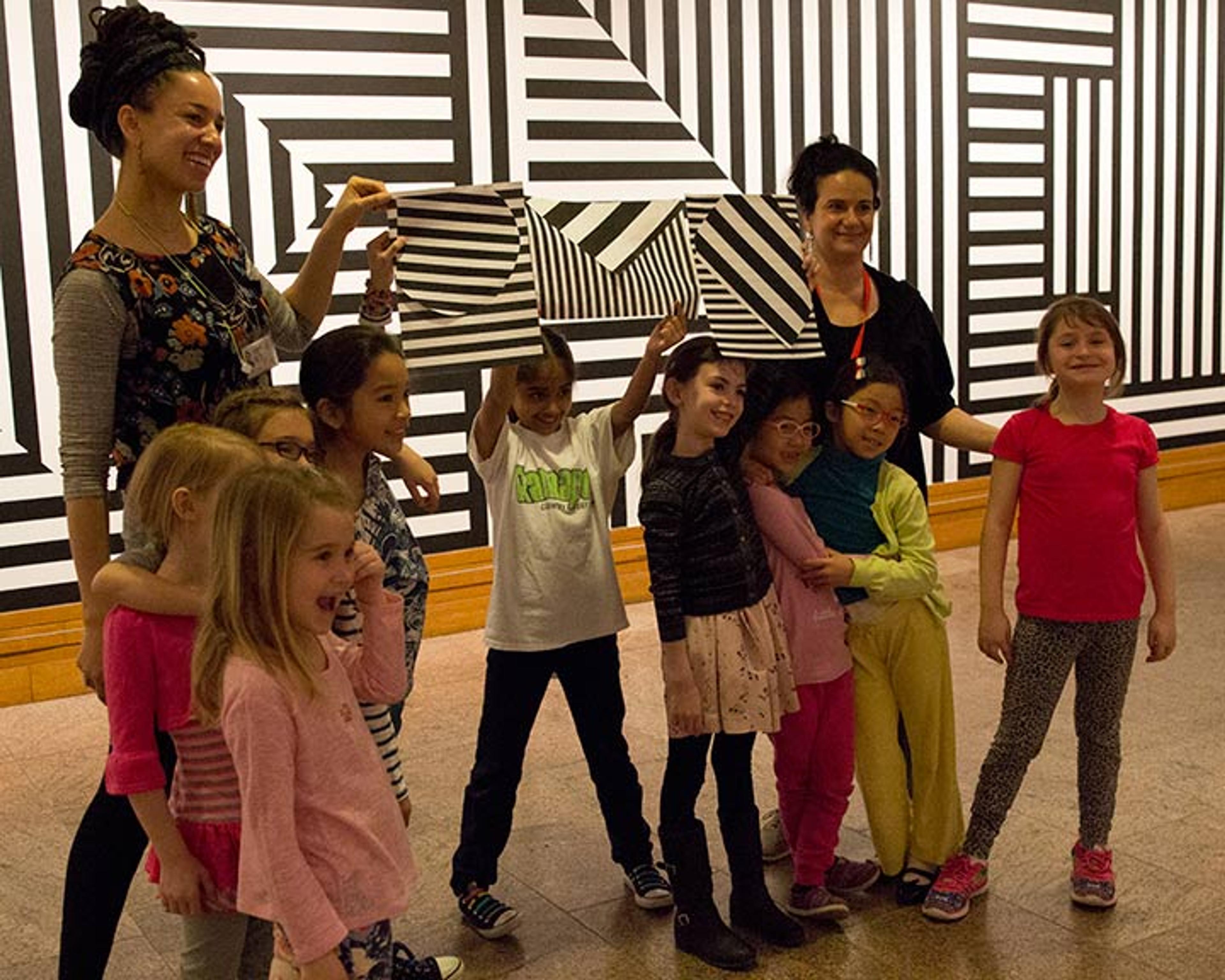 The class in front of a Sol Lewitt painting