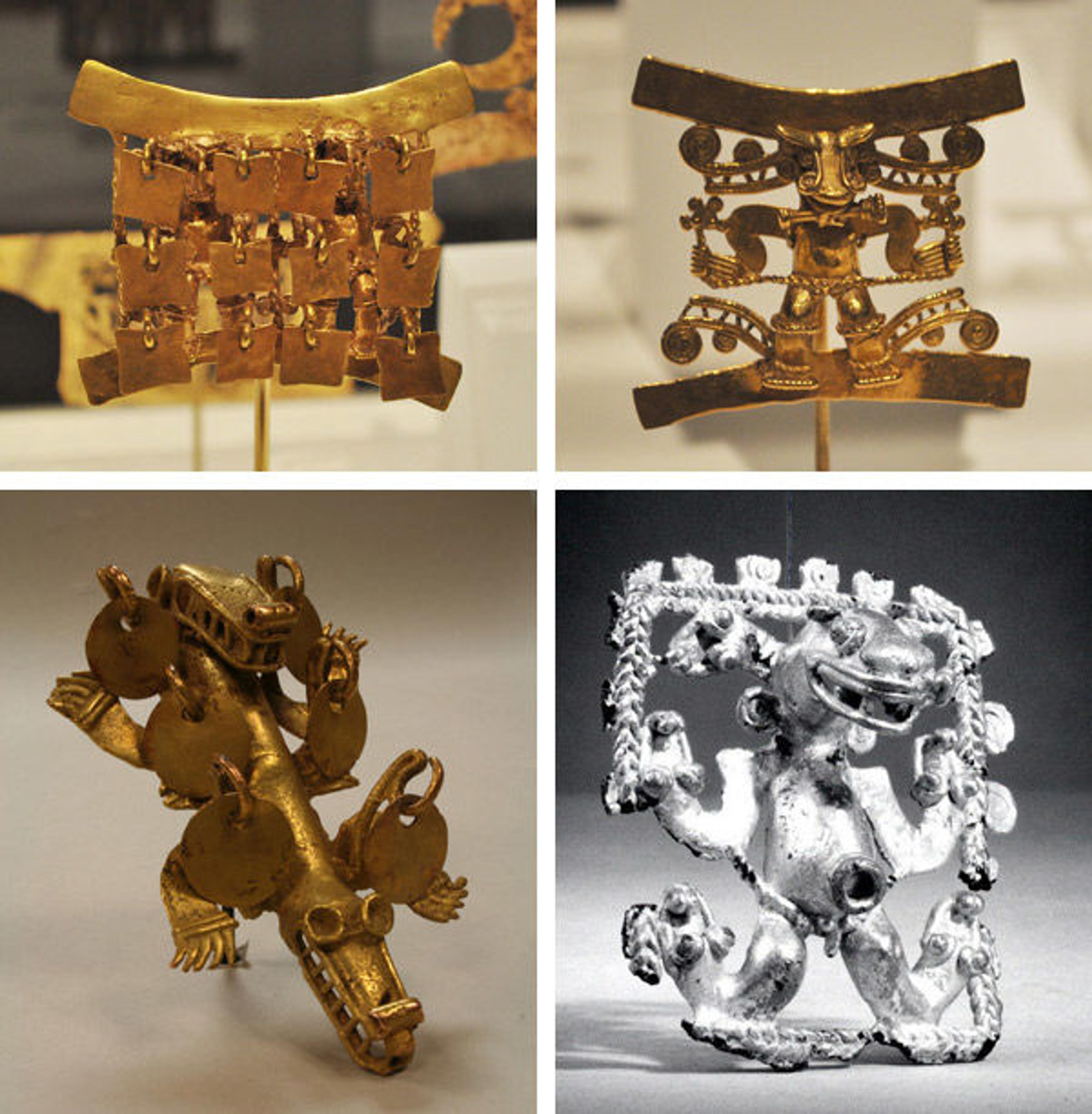 Figure Pendant with Danglers (1979.206.1003); Crocodile-Head Figure Pendant (66.196.5); Double Crocodile Pendant (1979.206.734); Anthropomorphic Animal Pendant (1979.206.1162)