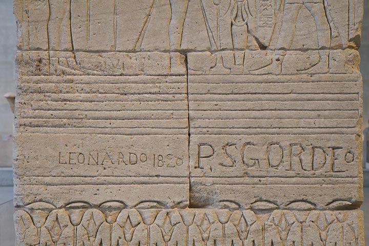 Graffitit on side of Temple of Dendur