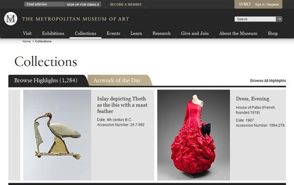 The Collections landing page