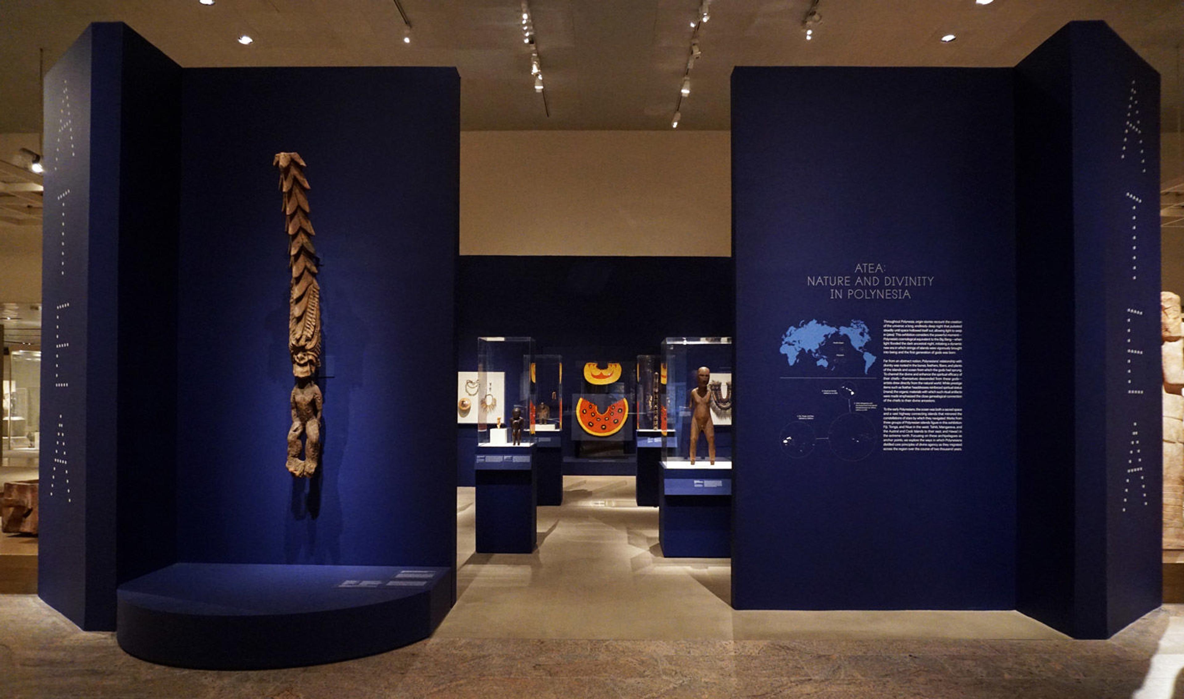View of the entrance to the Met exhibition "Atea: Nature and Divinity in Polynesia"