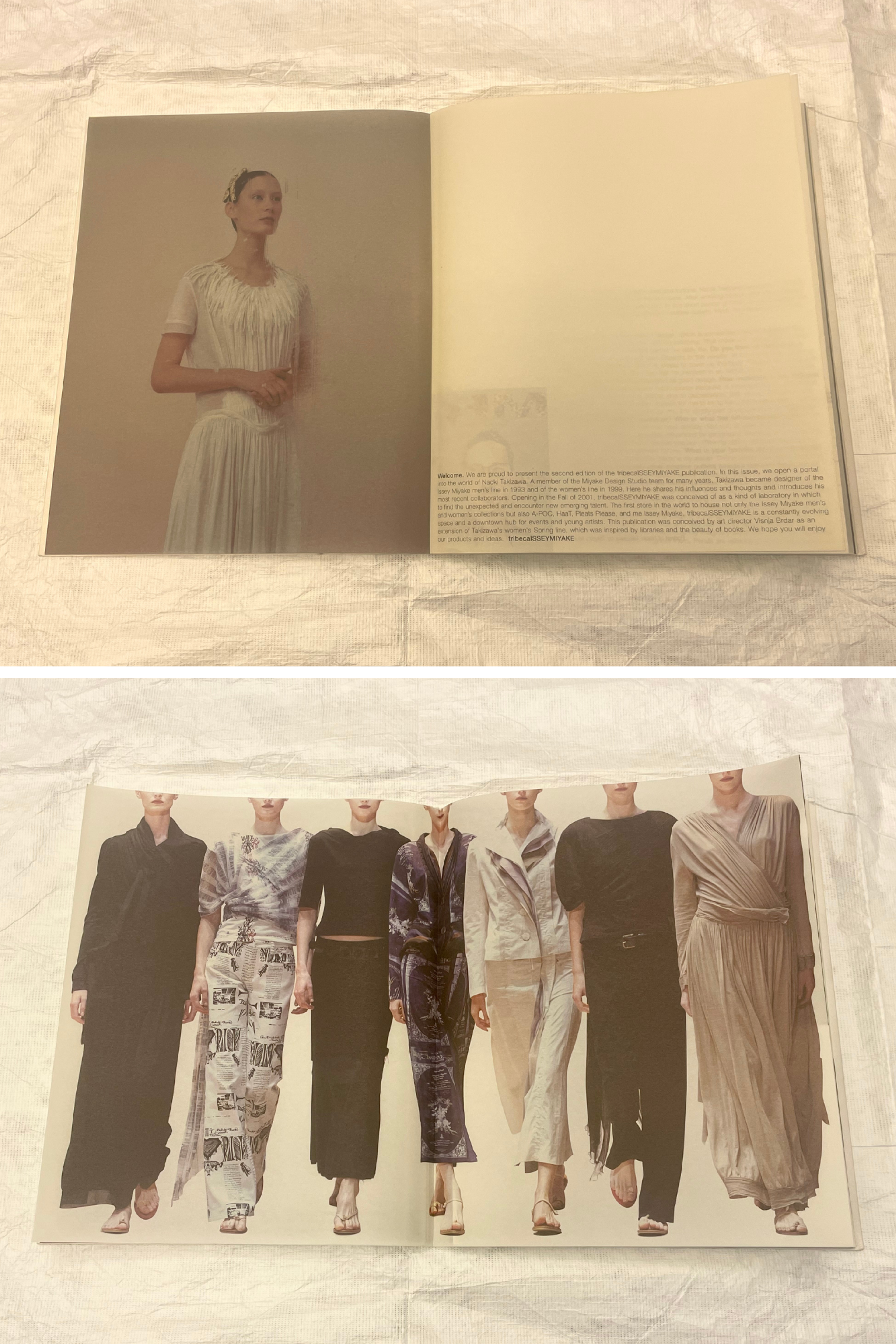 Two interior spreads featuring dresses