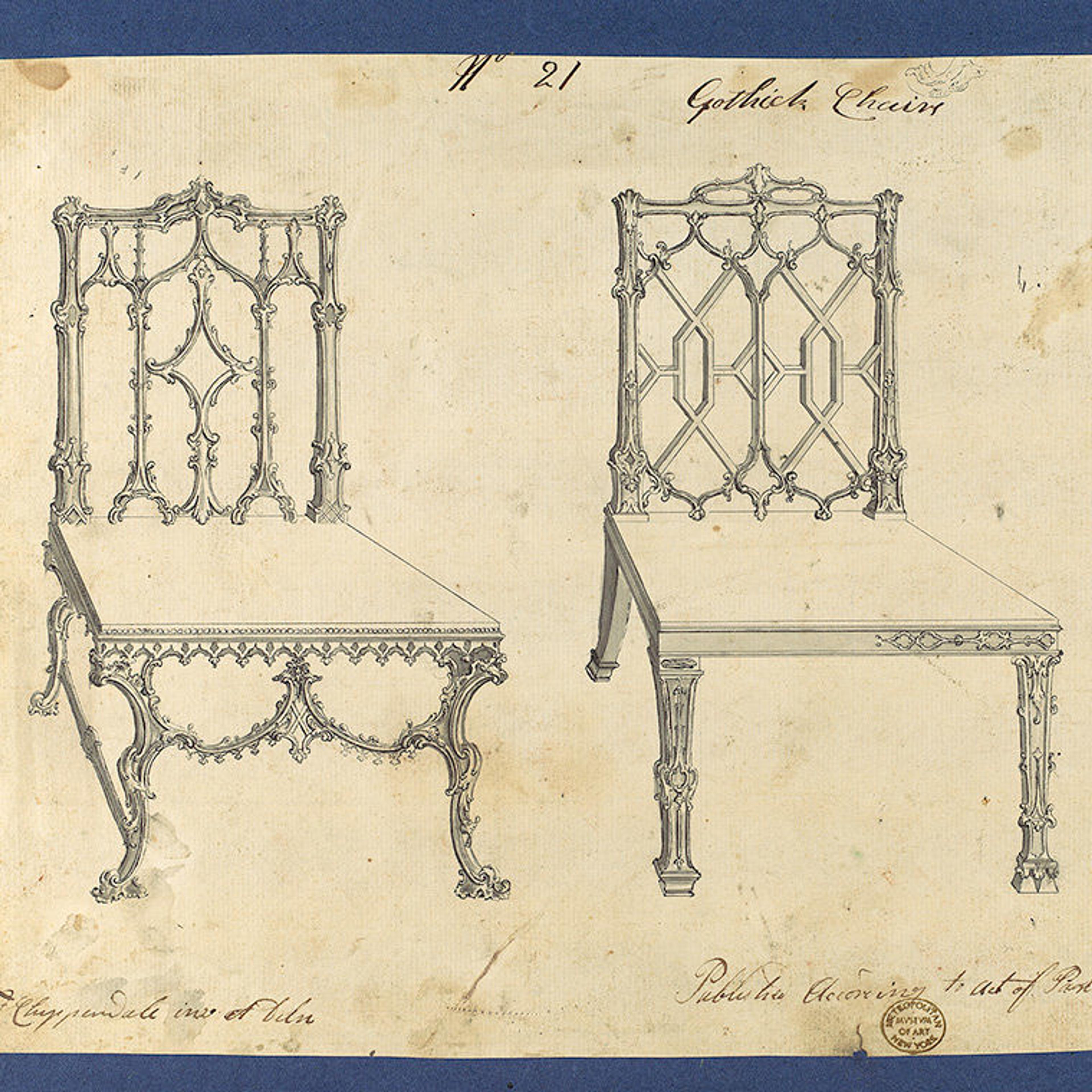 Thomas Chippendale's design for Gothic chairs