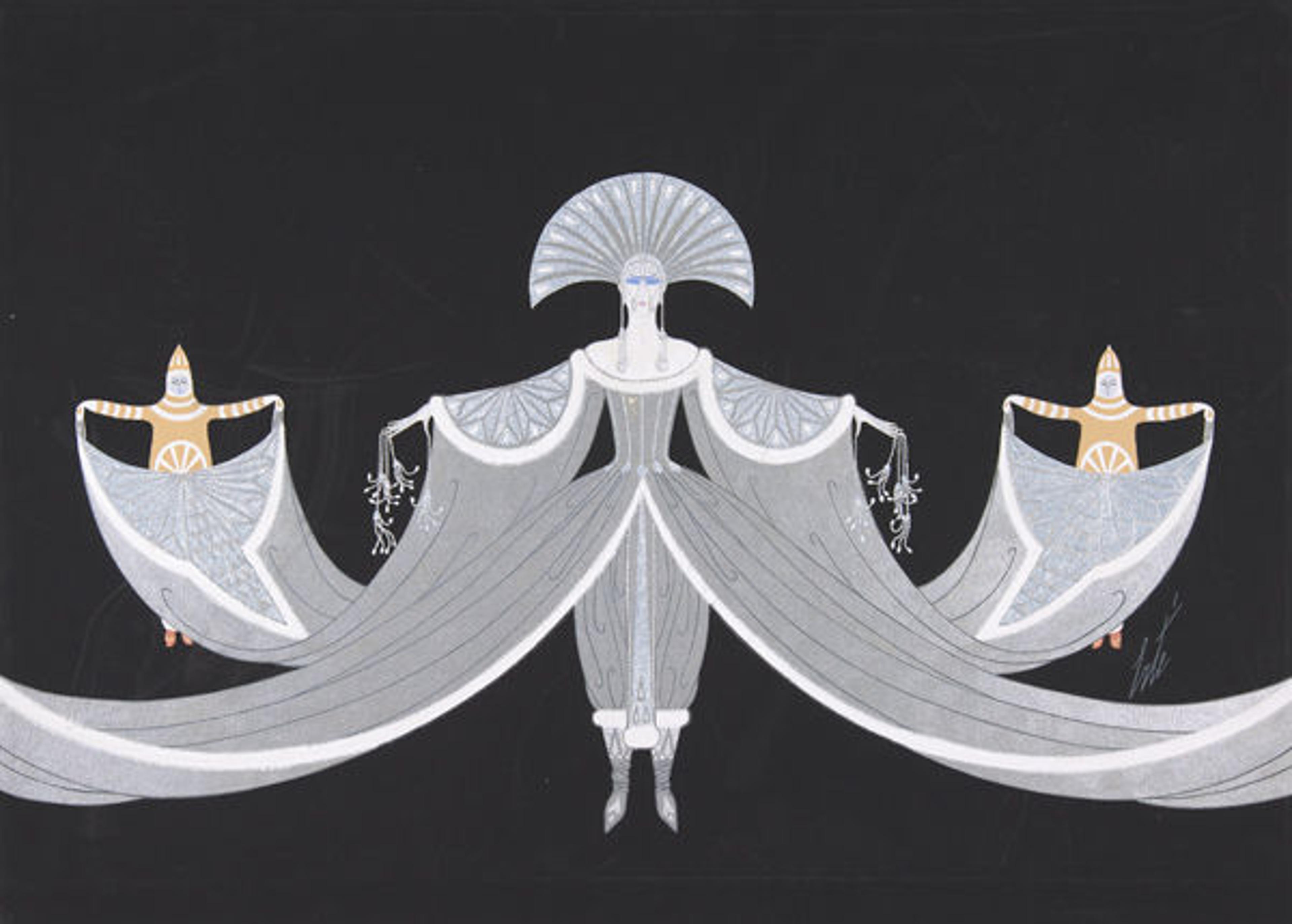 Fig. 4. Erté (Romain de Tirtoff) (French [born Russia], 1892–1990)."La Mer Blanche": Costume Design for "Les Mers," George White's Scandals, New York, 1923. Gouache silver metallic paint on cardboard; 13 3/8 x 18 1/2 in. (34 x 47 cm). The Metropolitan Museum of Art, New York, Purchase, The Martin Foundation Inc. Gift, 1967 (67.762.39). © 2015 Artists Rights Society (ARS) New York