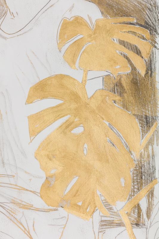 Conceptual Artist #5 [version 1] (A budding gilder, his dying houseplants get the Midas touch)