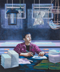 Conceptual Artist #13 (Founder and sole member of the BUZZ OFF INITIATIVE, he spends his nights mailing everyone in his zip code a single dead fly)