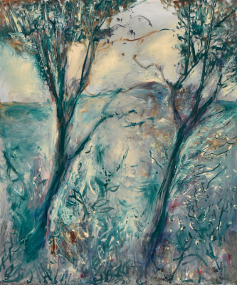 Two Trees and a Green Hill